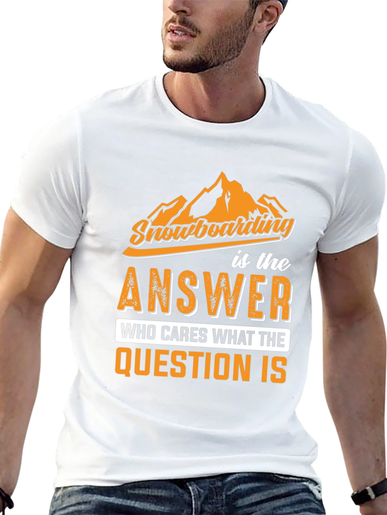 Snowboarding Answer Graphic Tee - Black