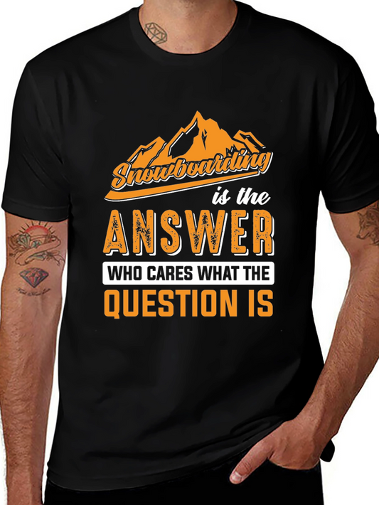 Snowboarding Answer Graphic Tee - Black
