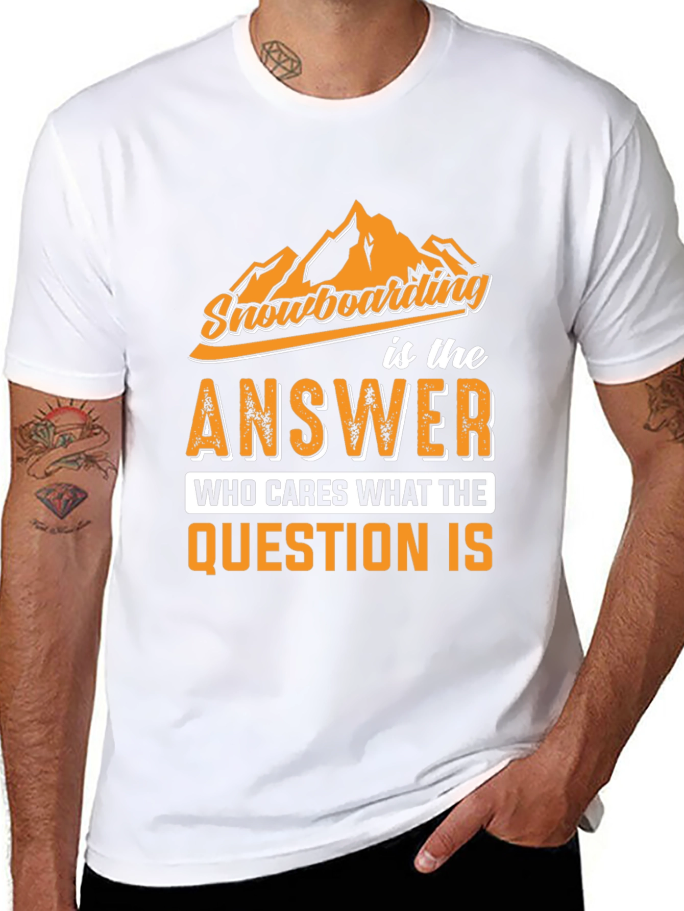 Snowboarding Answer Graphic Tee - Black
