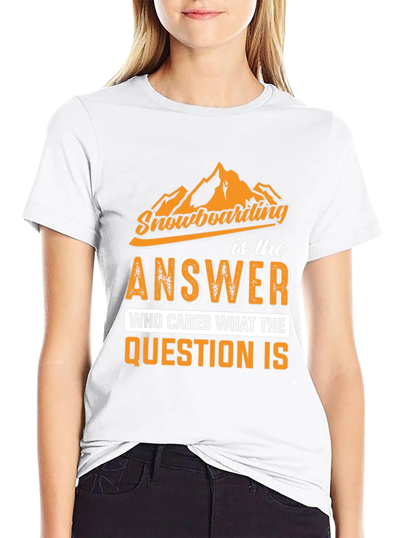 Snowboarding Answer Graphic Tee - Black