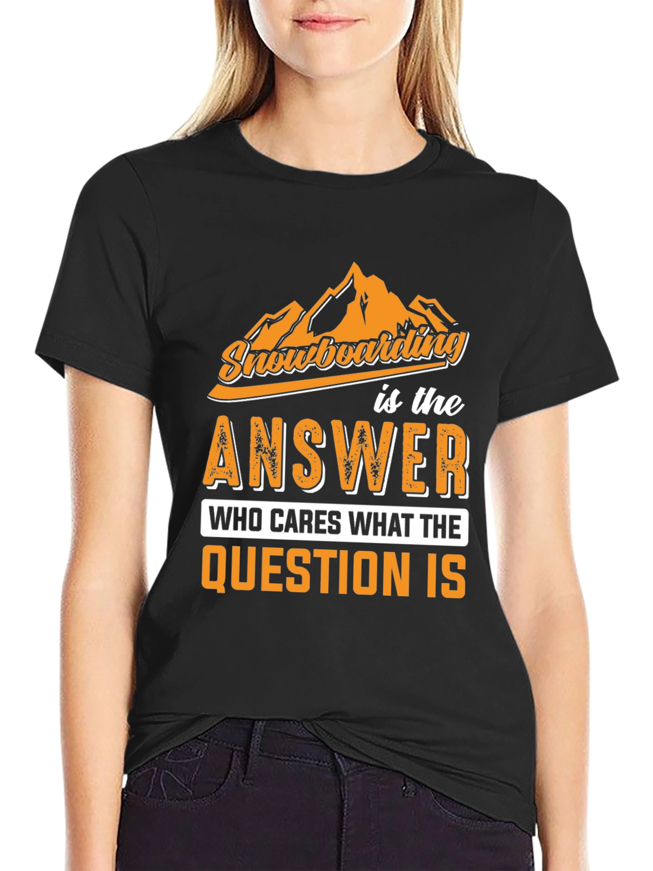 Snowboarding Answer Graphic Tee - Black