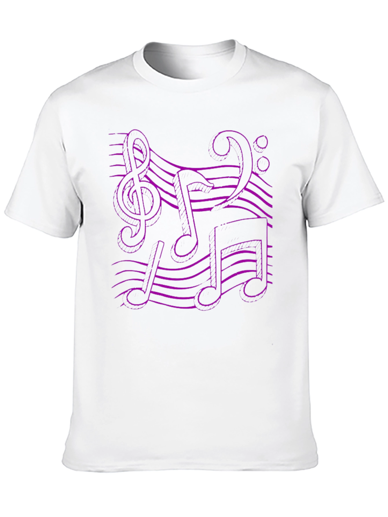 Music Note Graphic Tee - Black Cotton T-Shirt