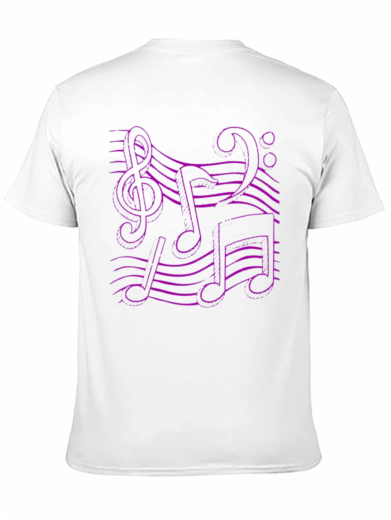 Music Note Graphic Tee - Black Cotton T-Shirt