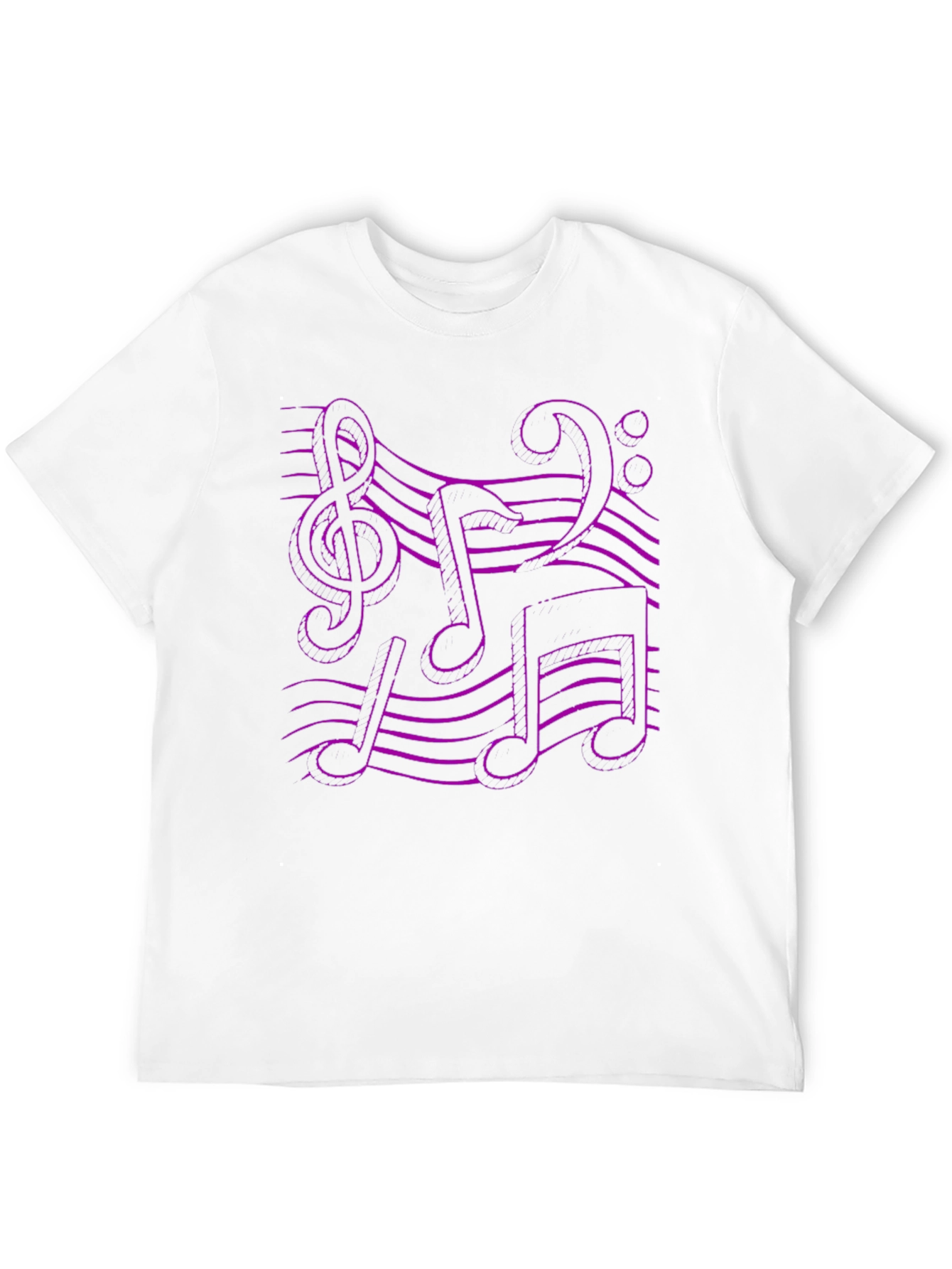 Music Note Graphic Tee - Black Cotton T-Shirt