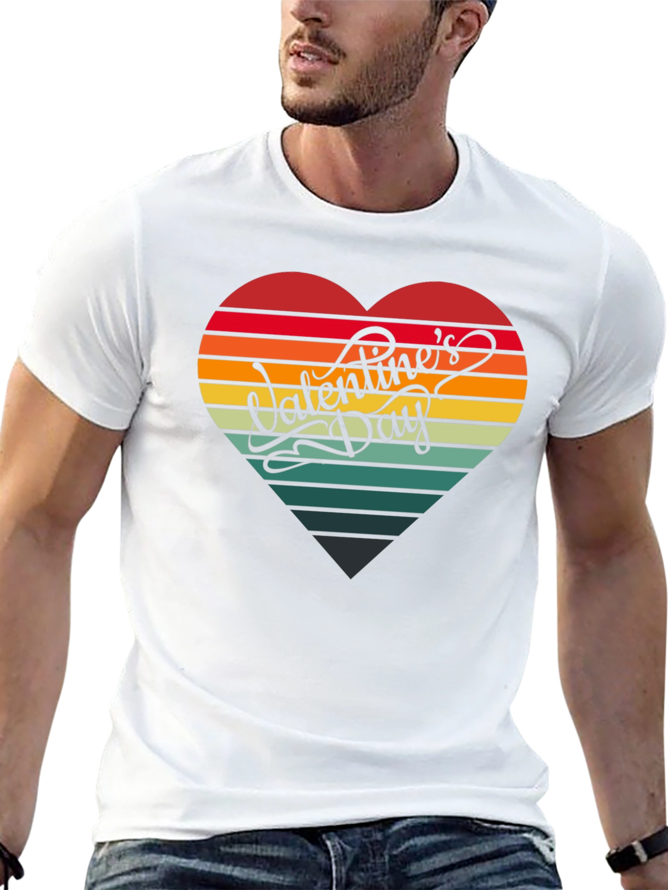 Valentines Day Heart Striped T-Shirt
