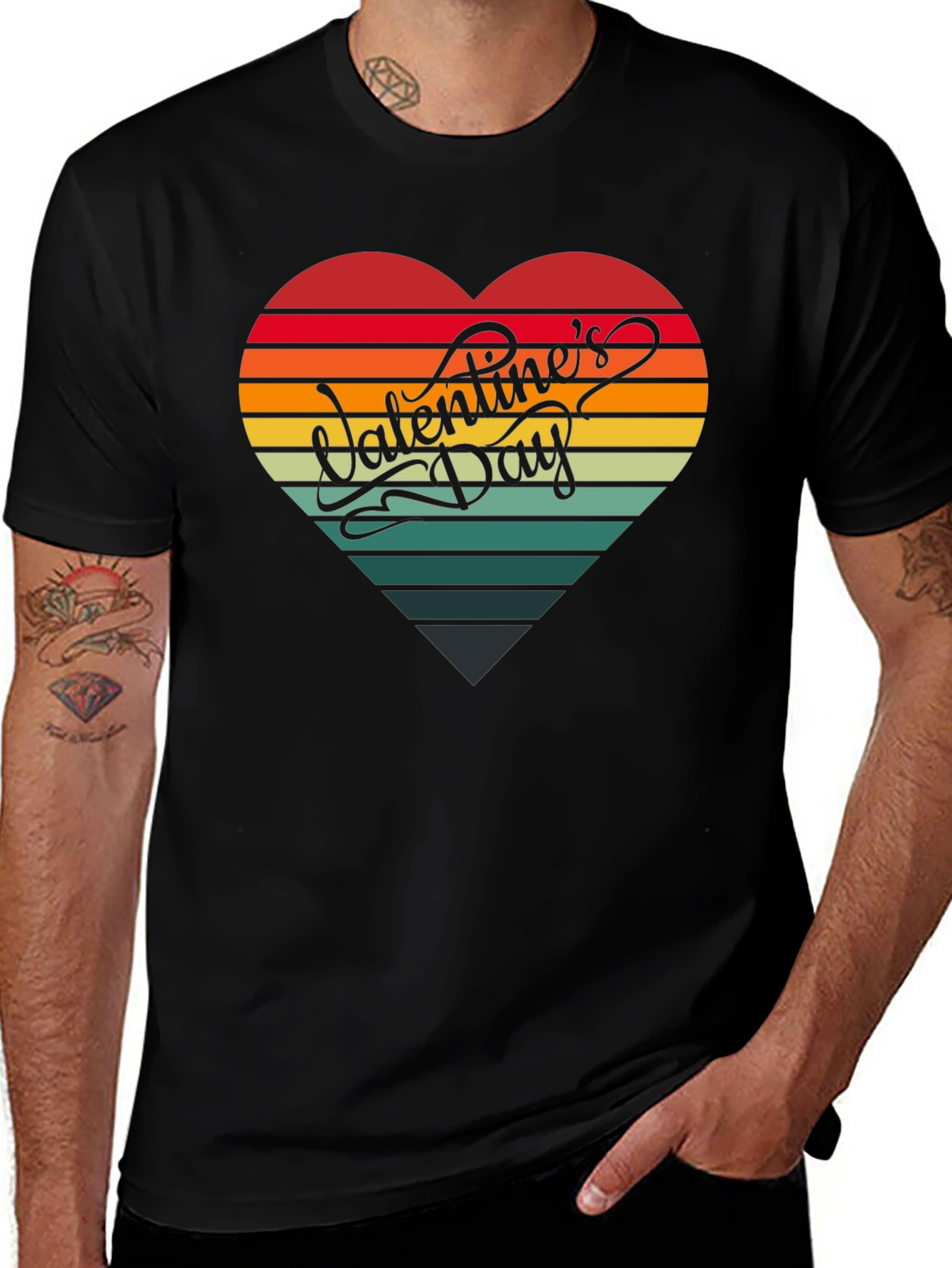 Valentines Day Heart Striped T-Shirt