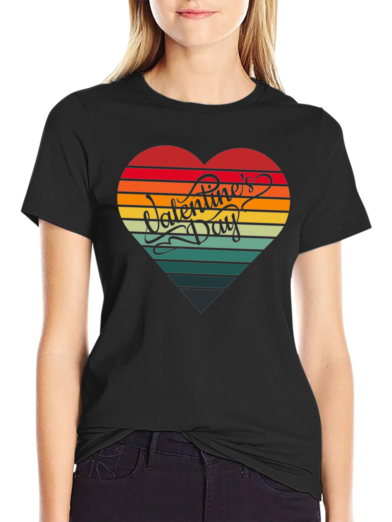 Valentines Day Heart Striped T-Shirt
