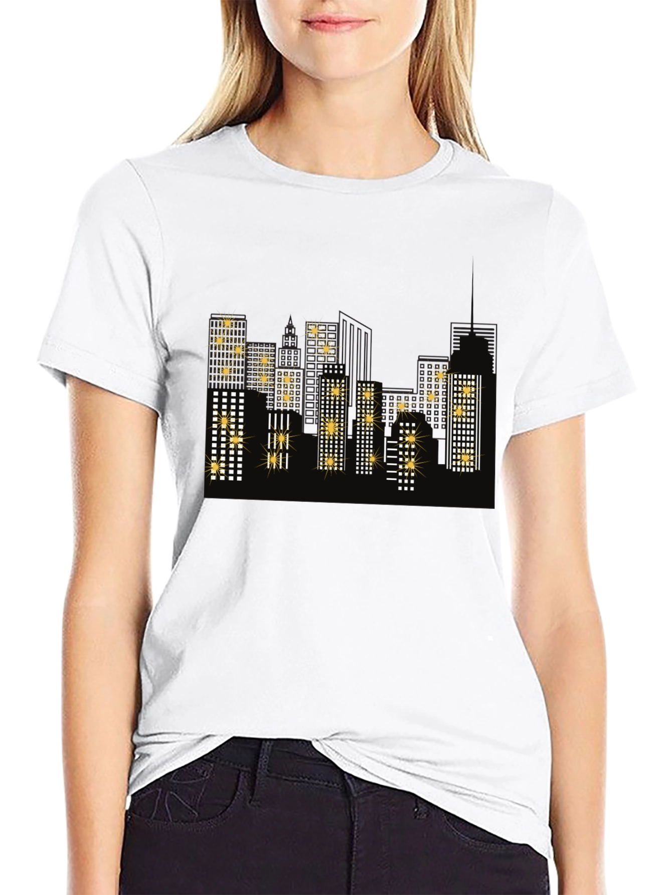 Cityscape Graphic T-Shirt - Black