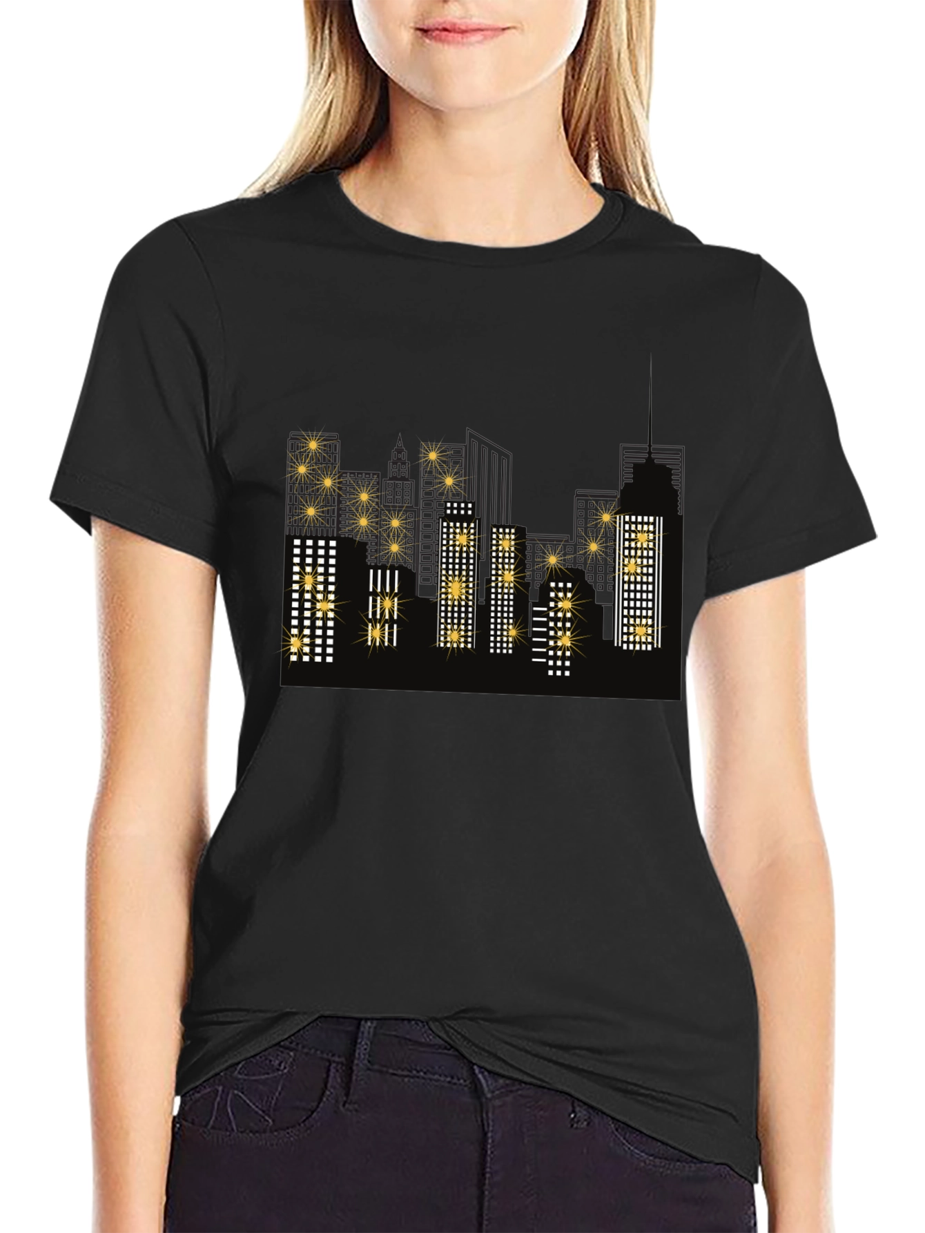 Cityscape Graphic T-Shirt - Black