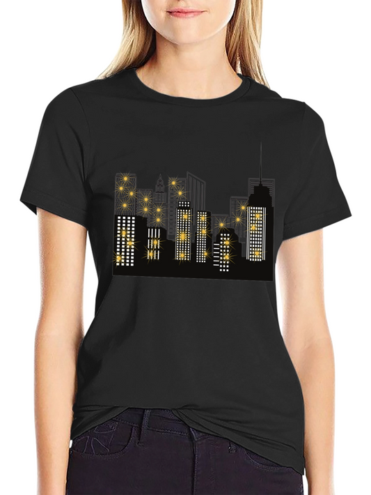 Cityscape Graphic T-Shirt - Black