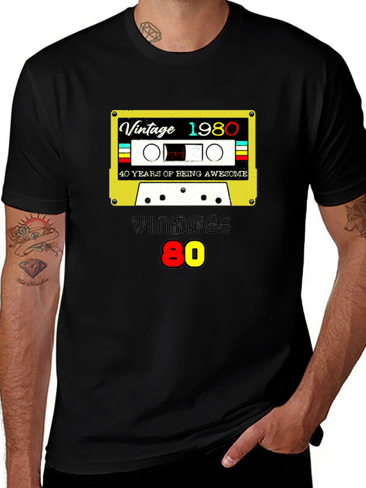 Vintage 1980 Cassette Tape Graphic T-Shirt