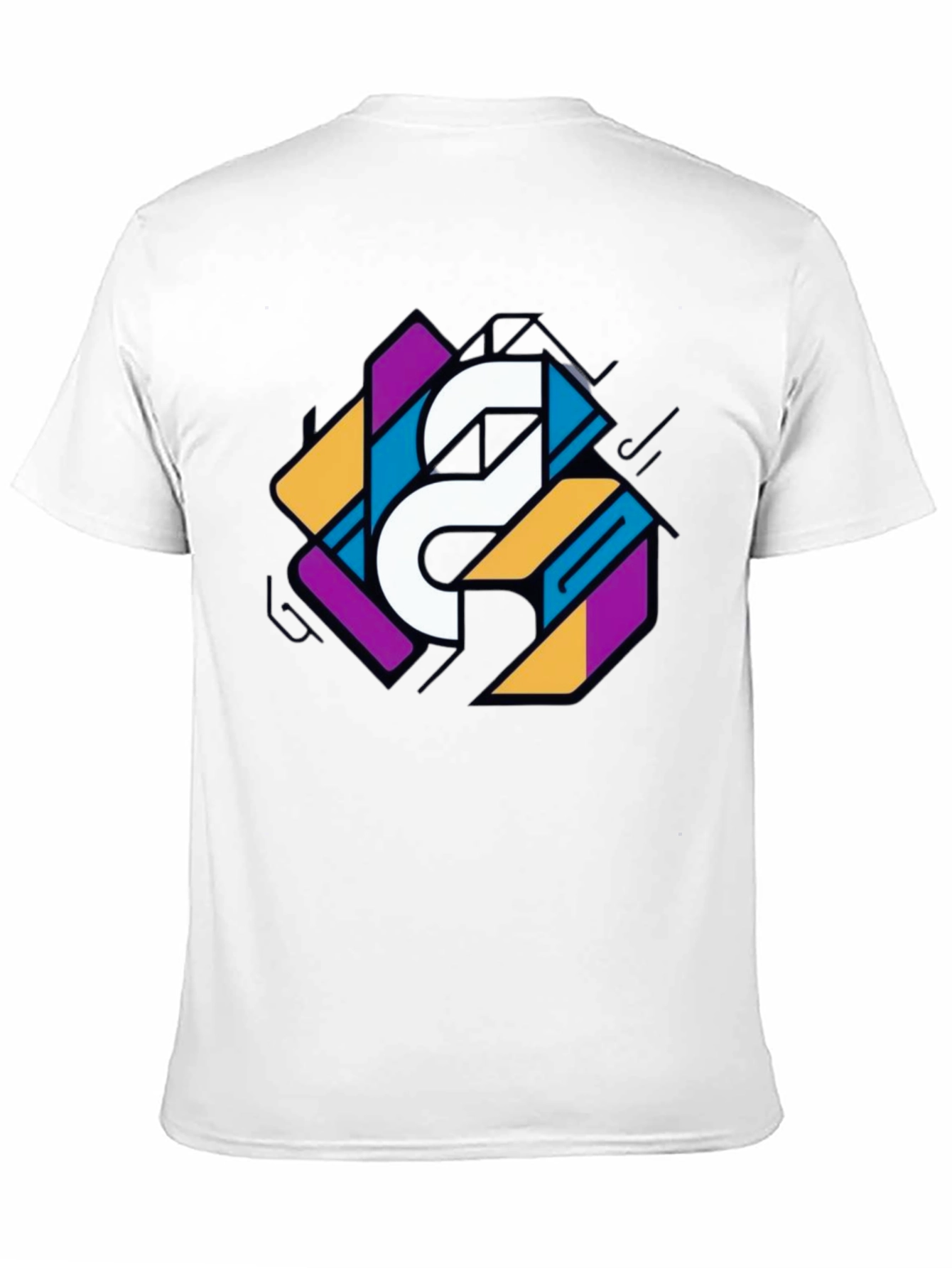 Geometric Graphic Print Tee - Modern Style