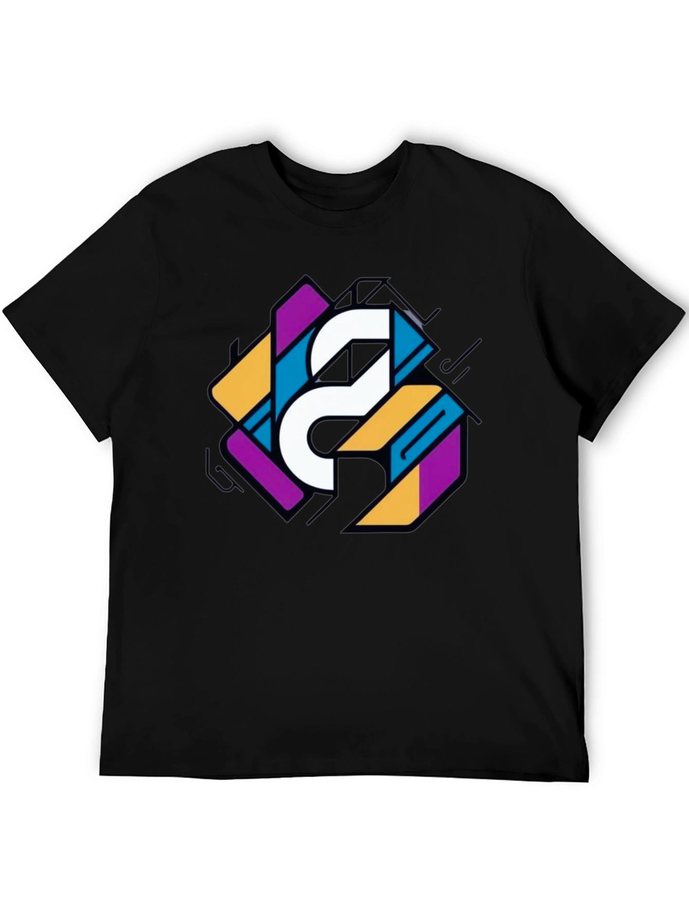 Geometric Graphic Print Tee - Modern Style