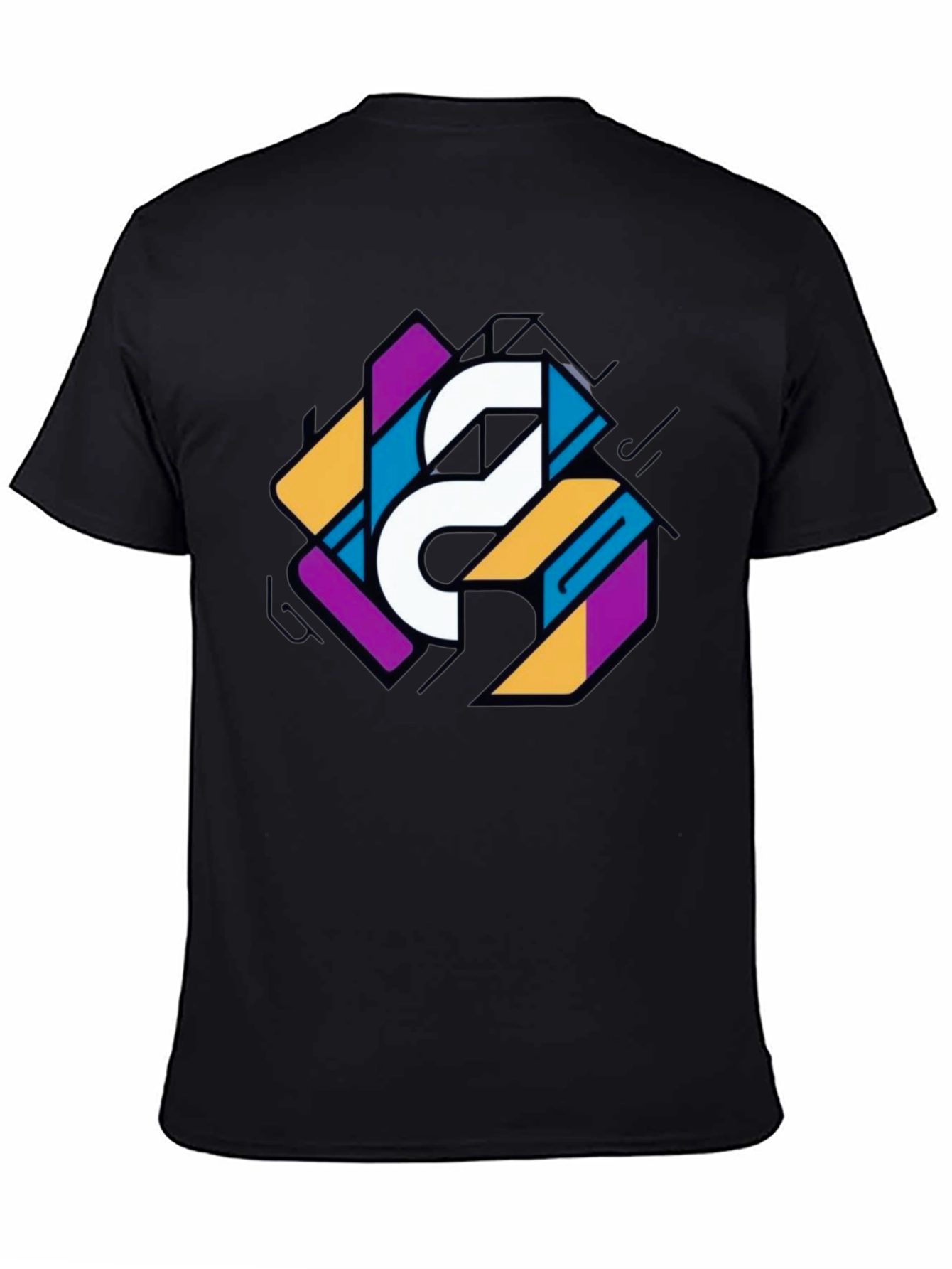 Geometric Graphic Print Tee - Modern Style