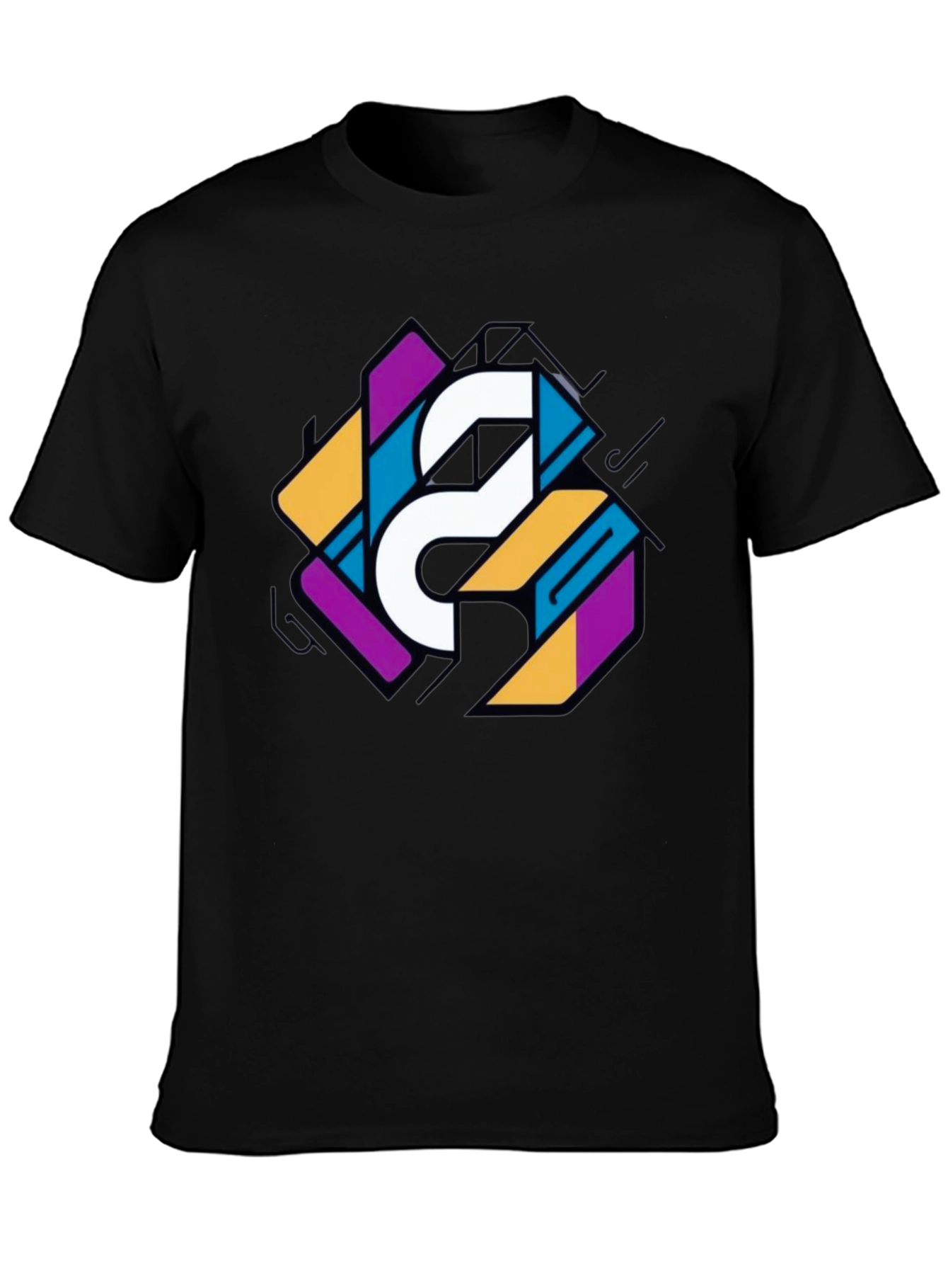 Geometric Graphic Print Tee - Modern Style