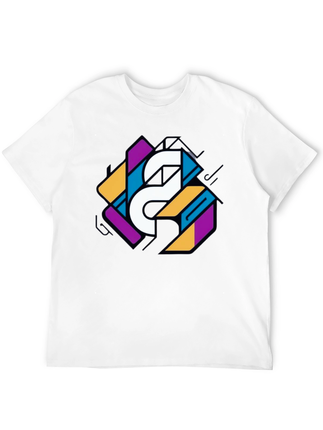 Geometric Graphic Print Tee - Modern Style
