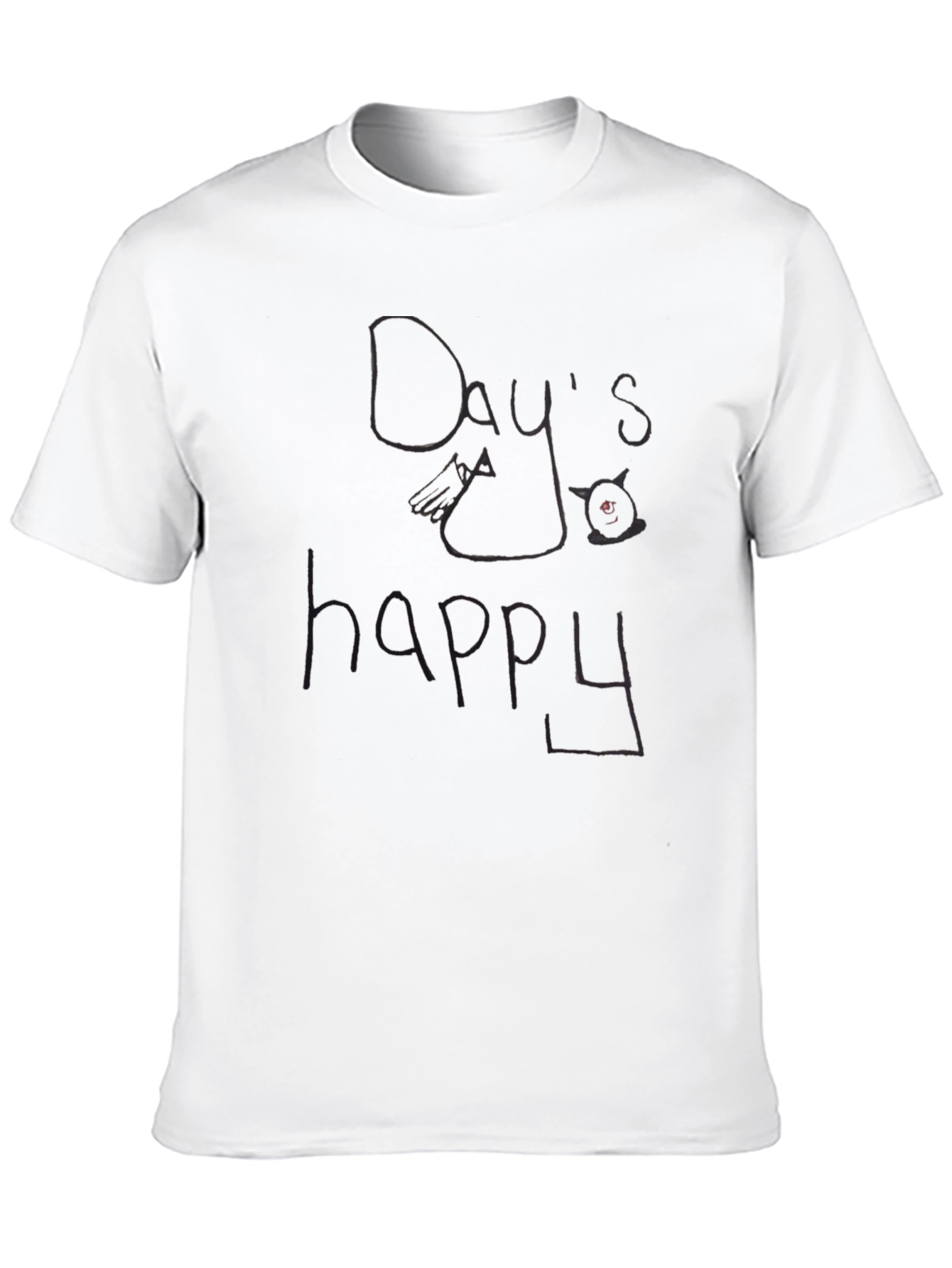 Days Happy Graphic Black T-Shirt