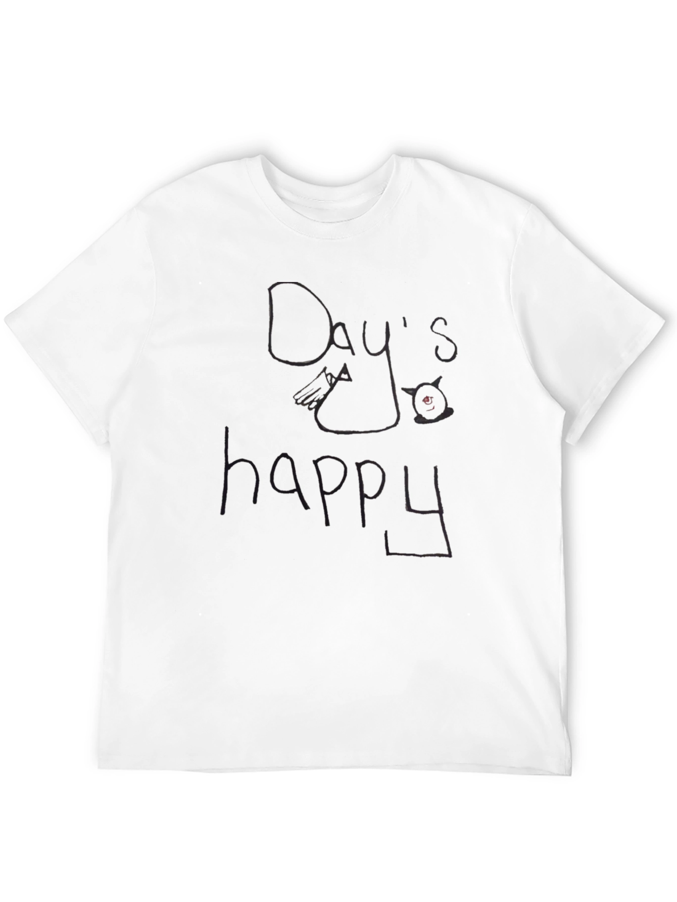 Days Happy Graphic Black T-Shirt