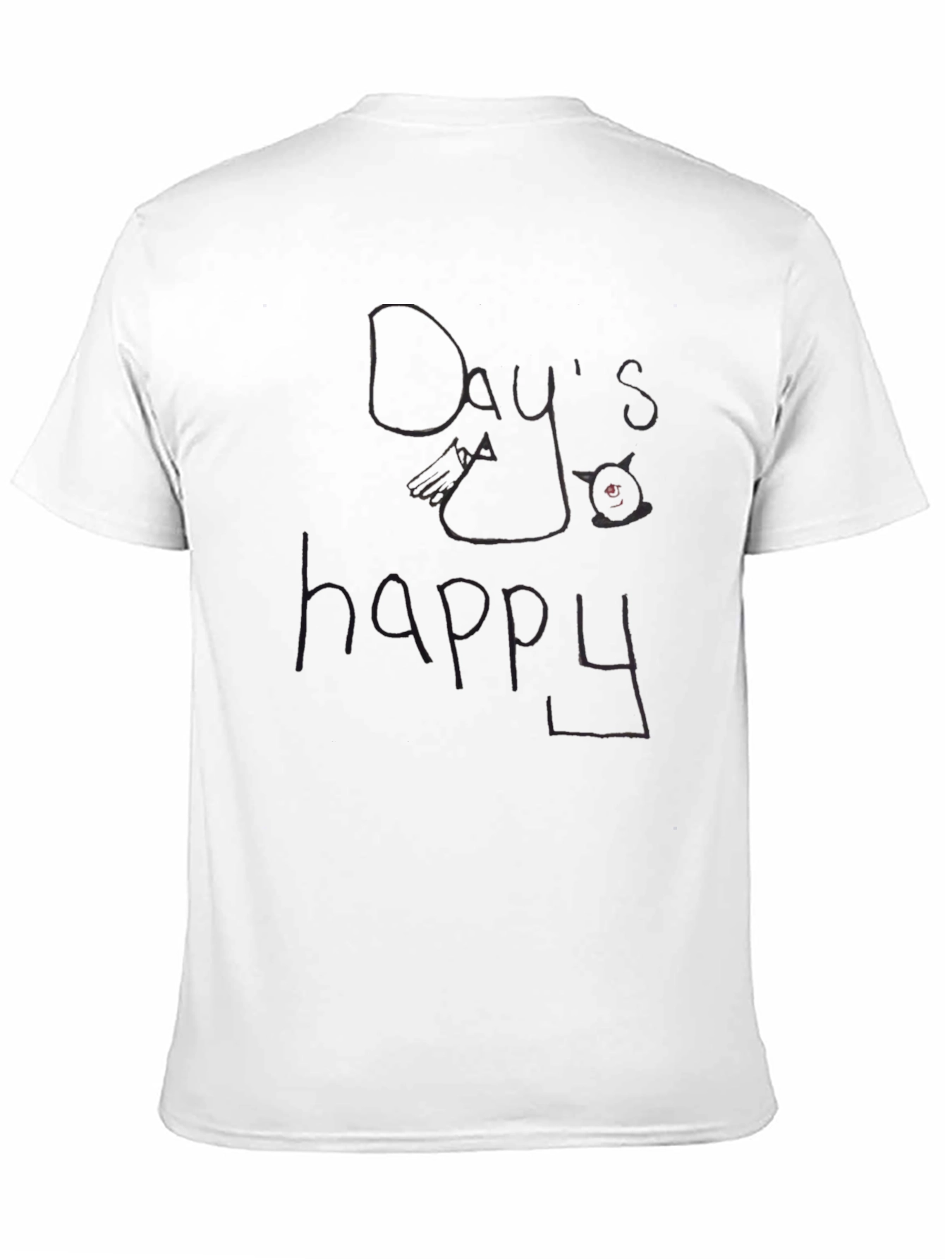 Days Happy Graphic Black T-Shirt