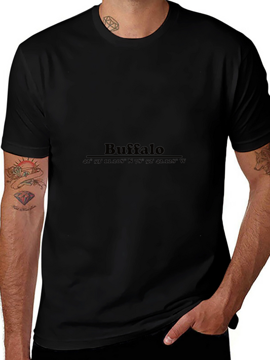 Buffalo Coordinates Black Graphic Tee - City Pride