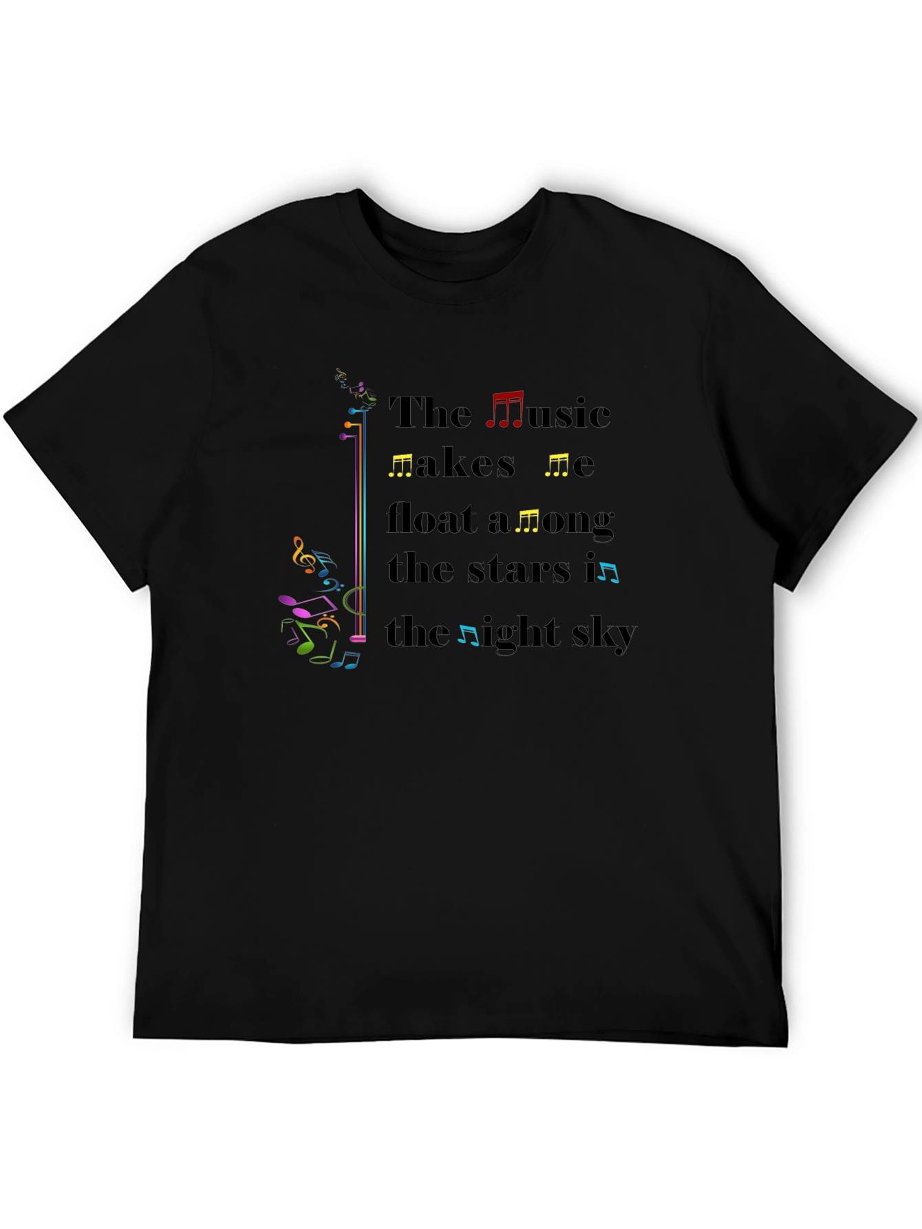 Music Makes Me Float T-Shirt - Black