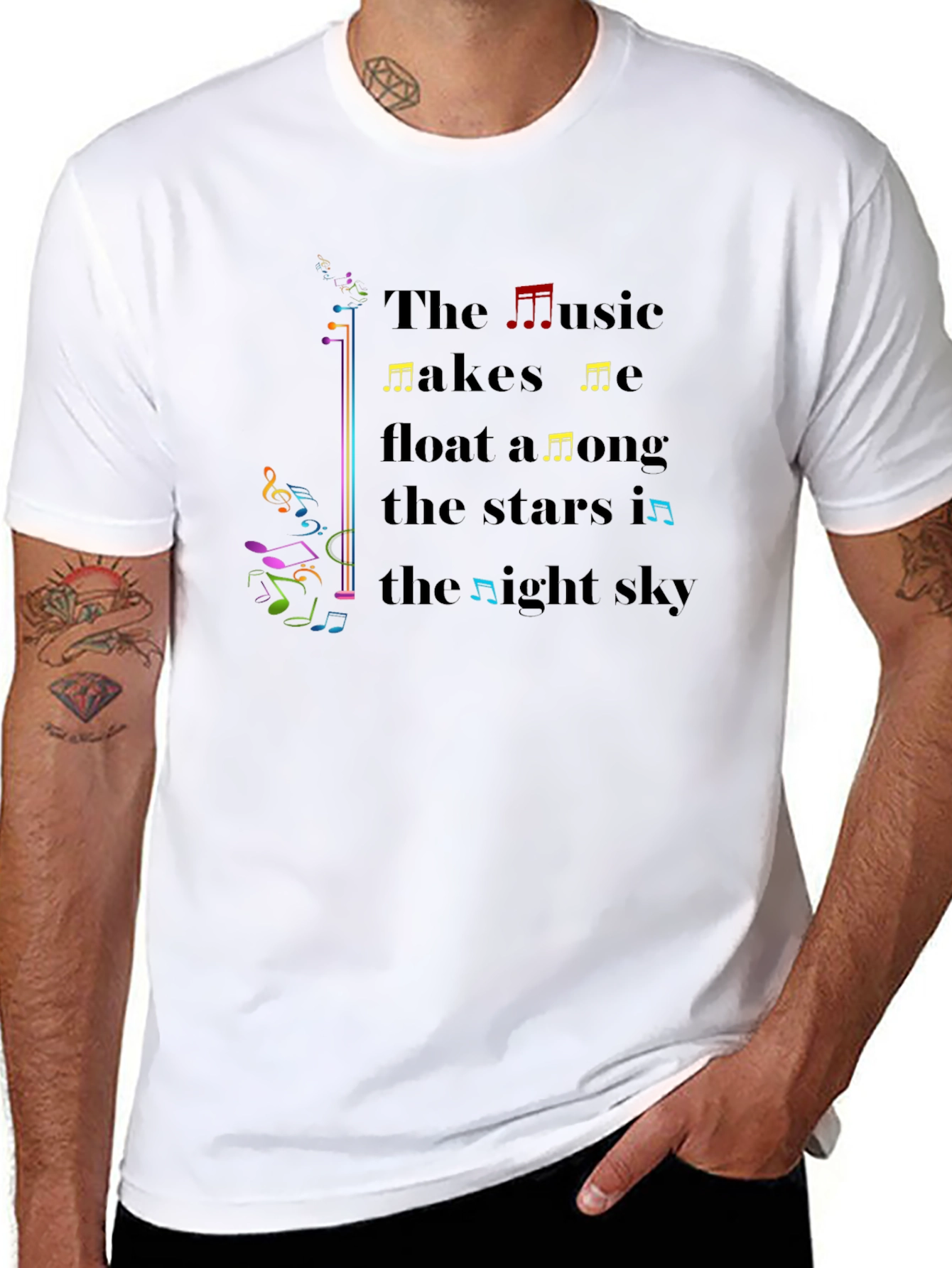 Music Makes Me Float T-Shirt - Black