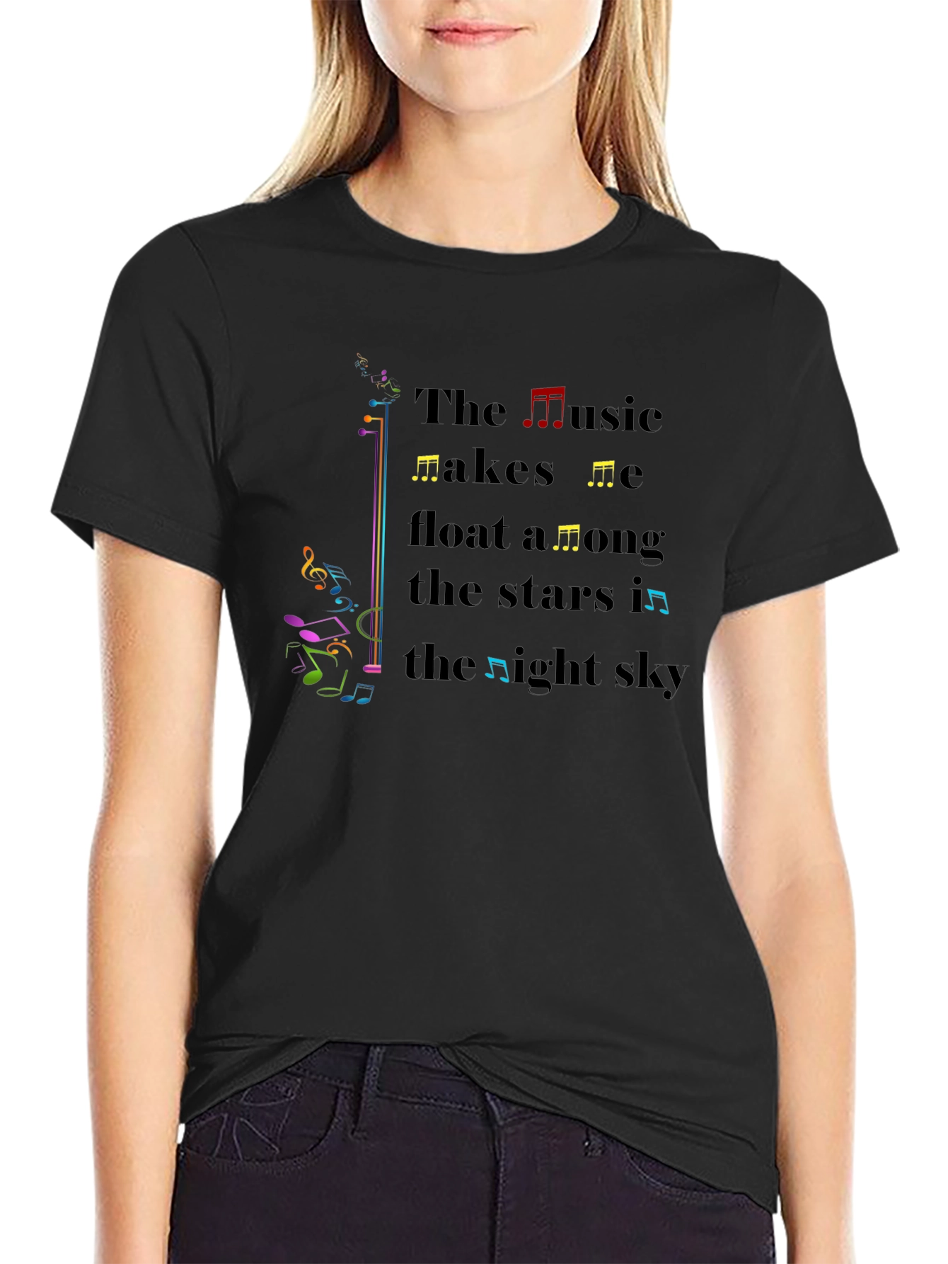 Music Makes Me Float T-Shirt - Black