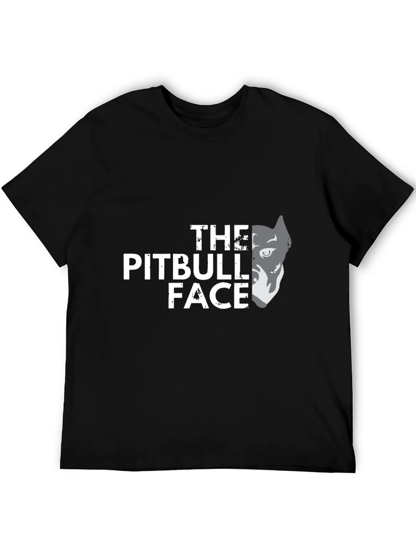 The Pitbull Face Graphic T-Shirt - Black Cotton Tee