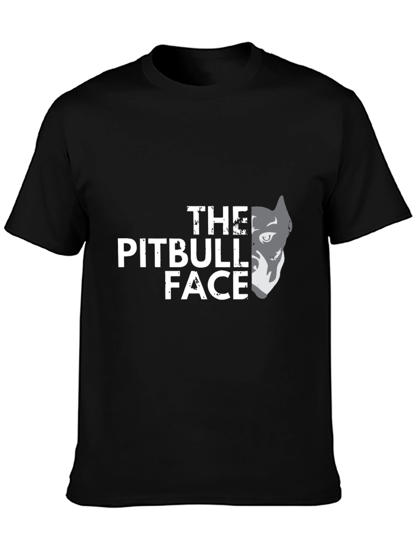 The Pitbull Face Graphic T-Shirt - Black Cotton Tee
