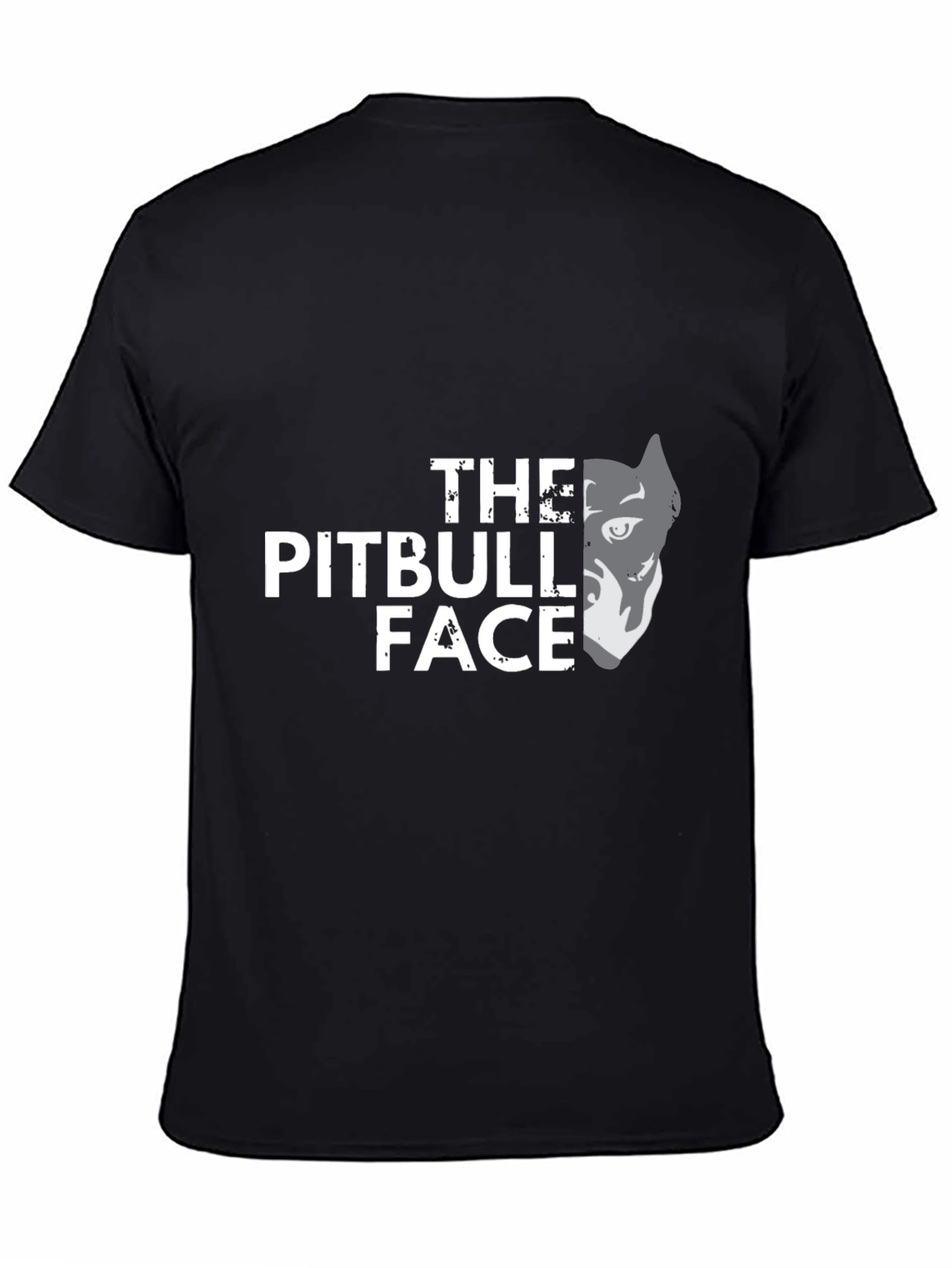 The Pitbull Face Graphic T-Shirt - Black Cotton Tee