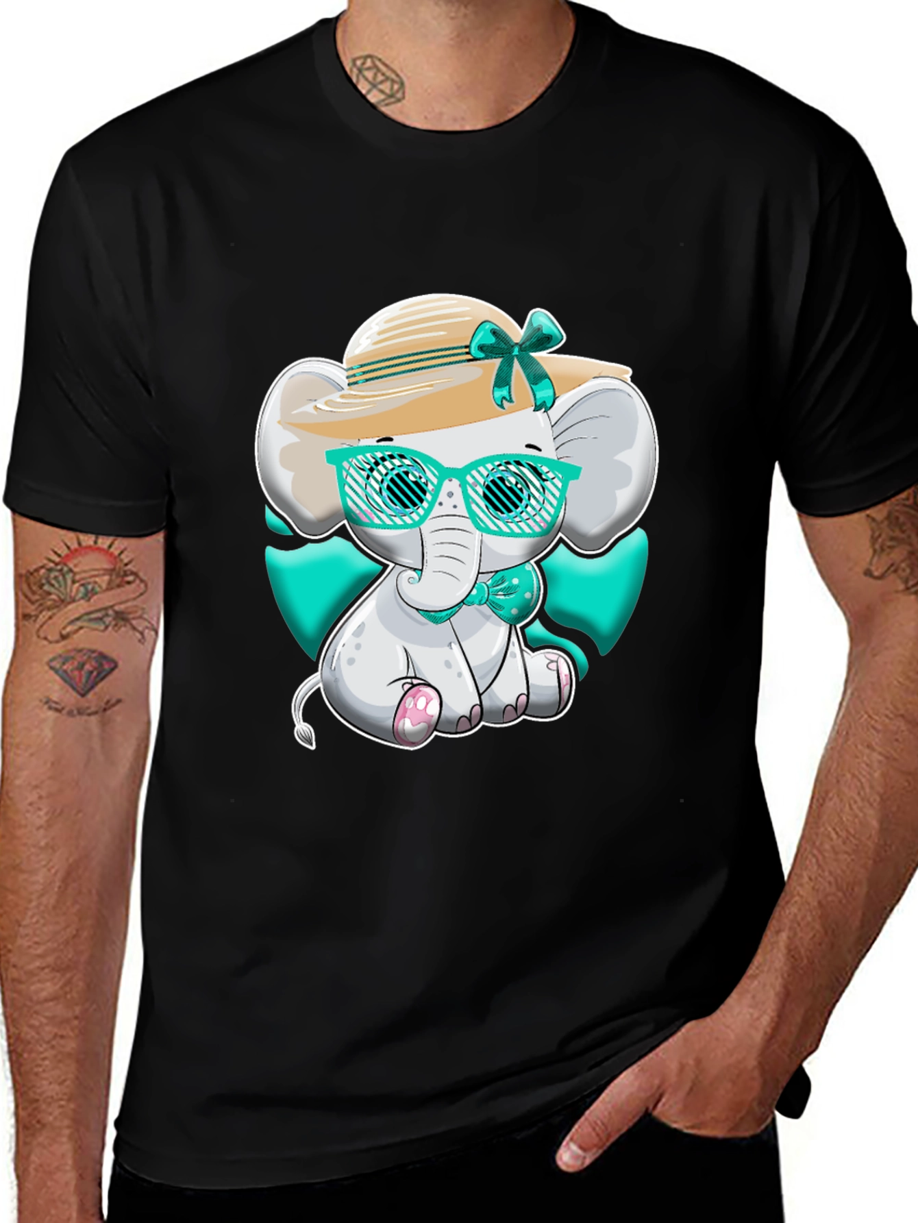 Elephant T-Shirt Cute Cartoon Style