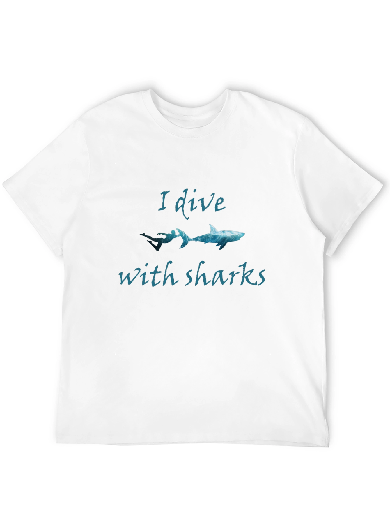I Dive With Sharks Black Graphic Tee