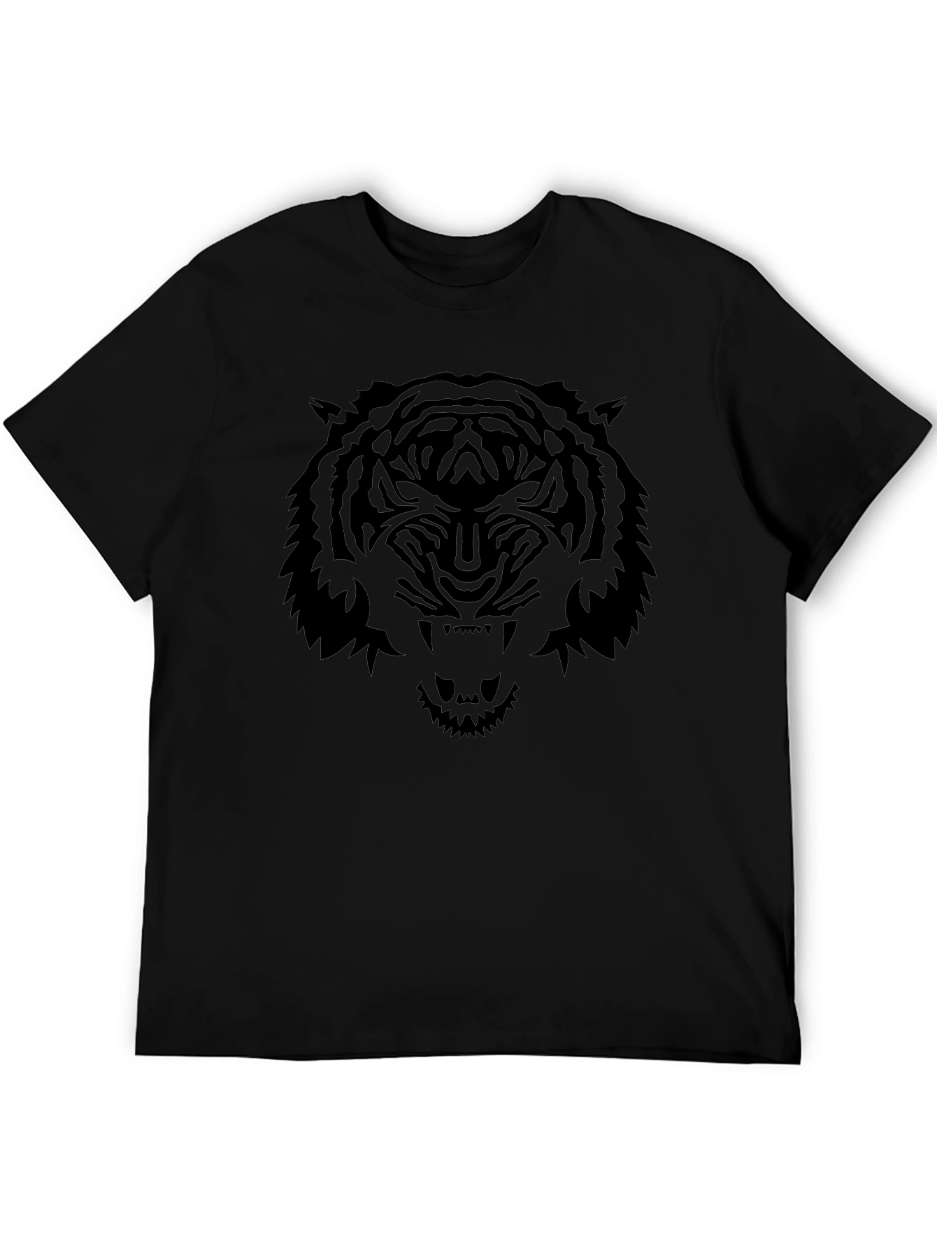 Mens Black Tiger Graphic T-Shirt