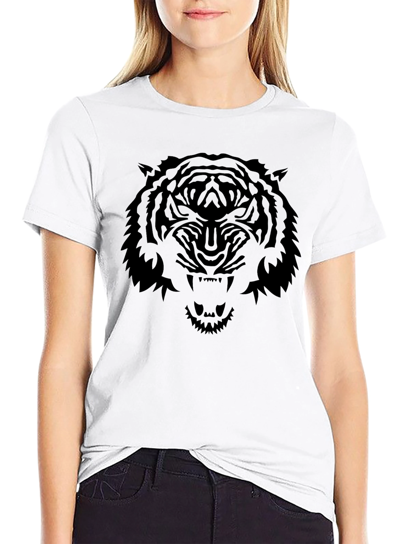 Mens Black Tiger Graphic T-Shirt