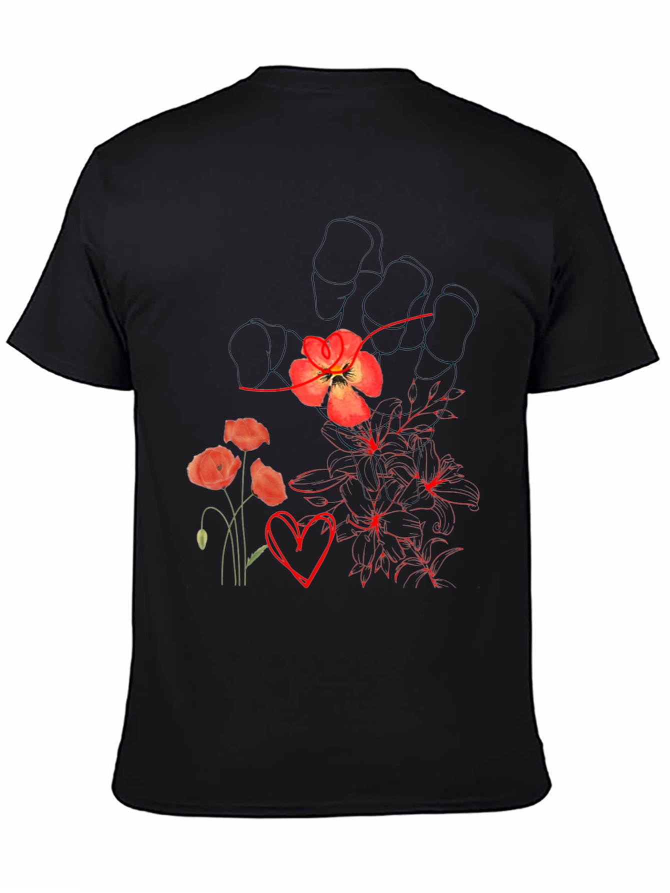 Floral Heart Graphic Tee - Stylish Comfort