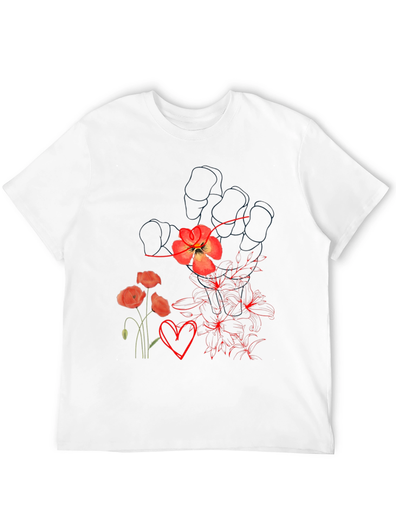 Floral Heart Graphic Tee - Stylish Comfort