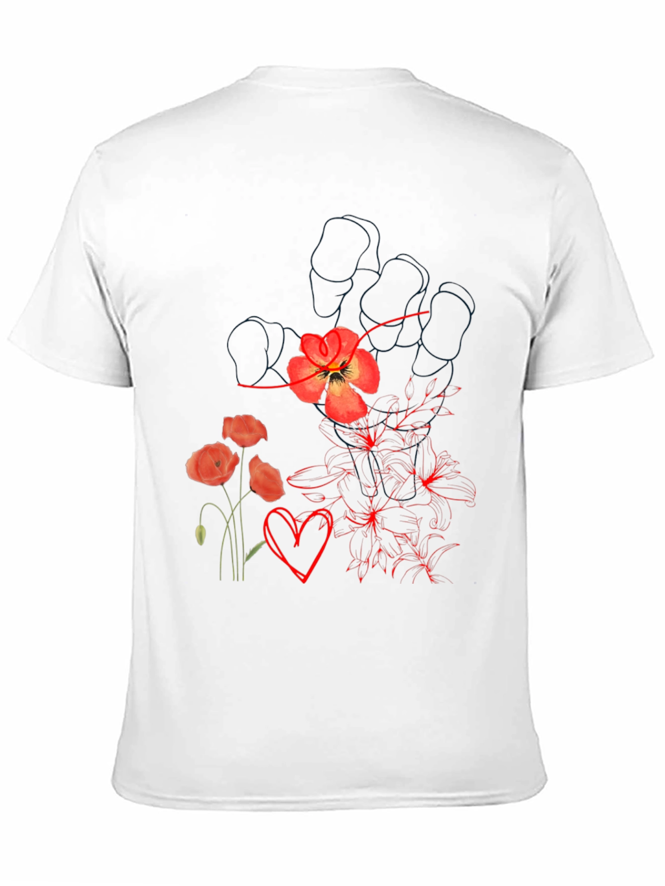 Floral Heart Graphic Tee - Stylish Comfort
