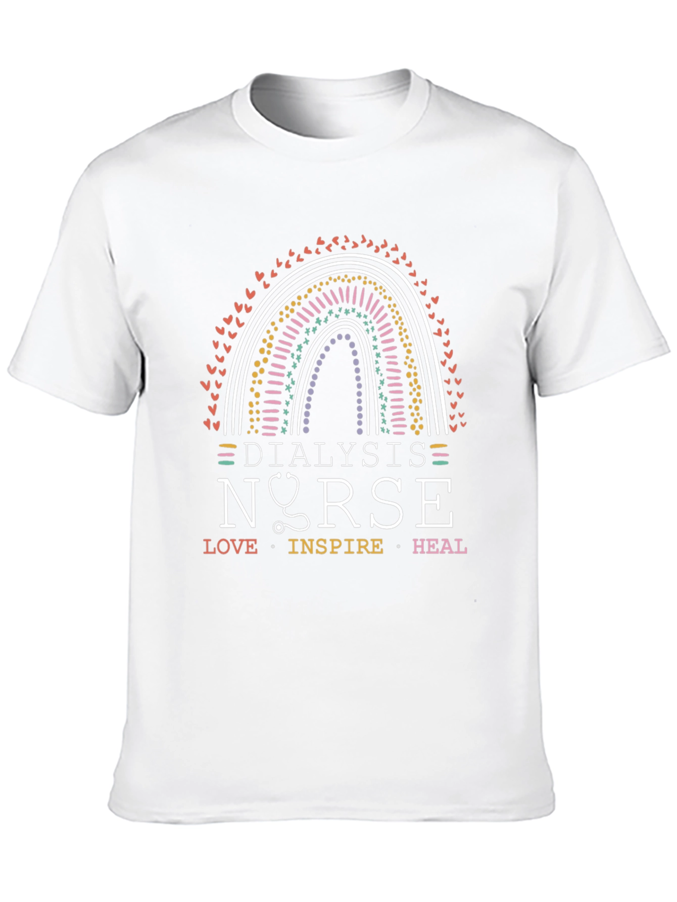Dialysis Nurse Rainbow Graphic Tee