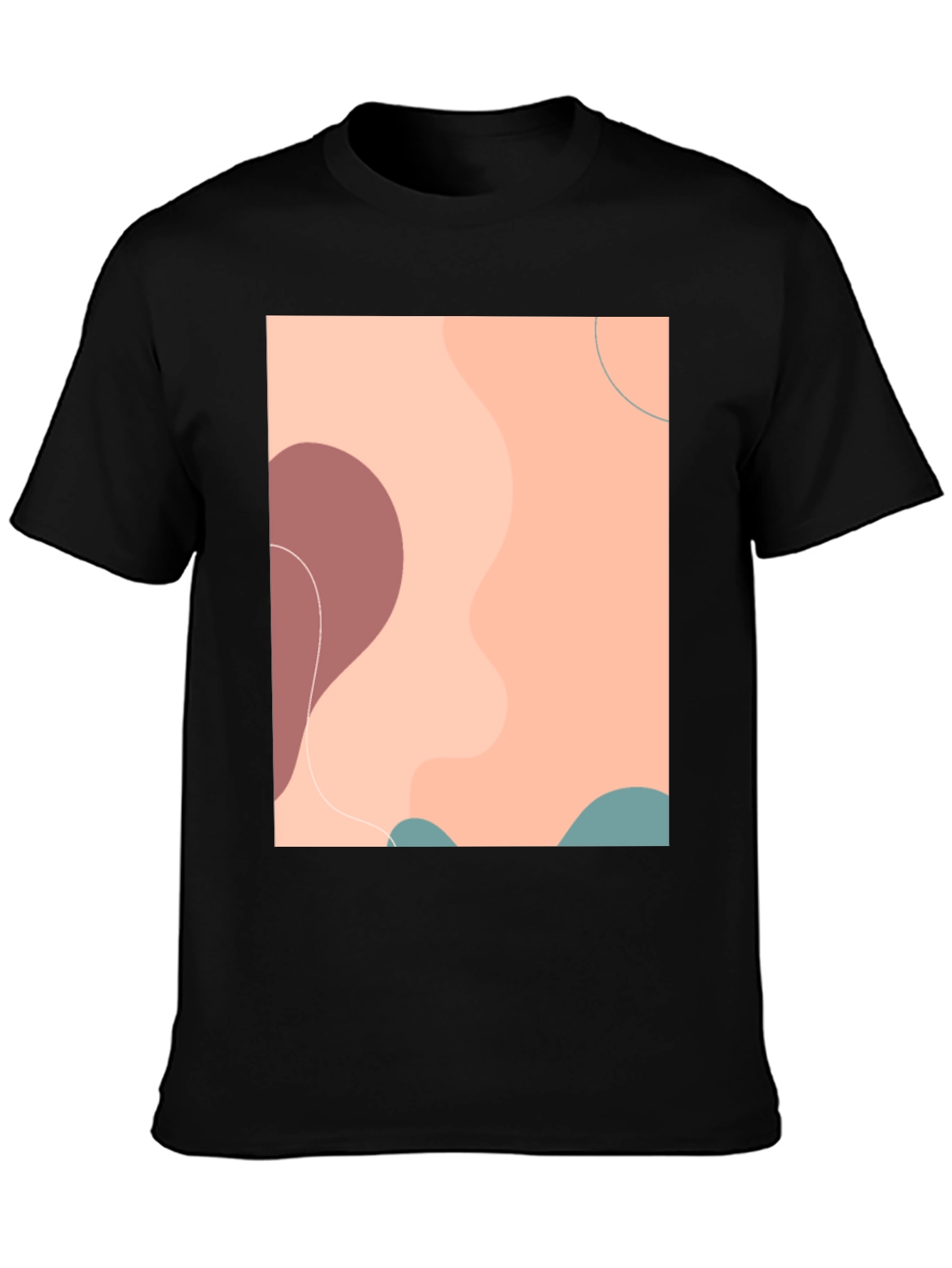 Abstract Graphic Print Mens Black T-Shirt