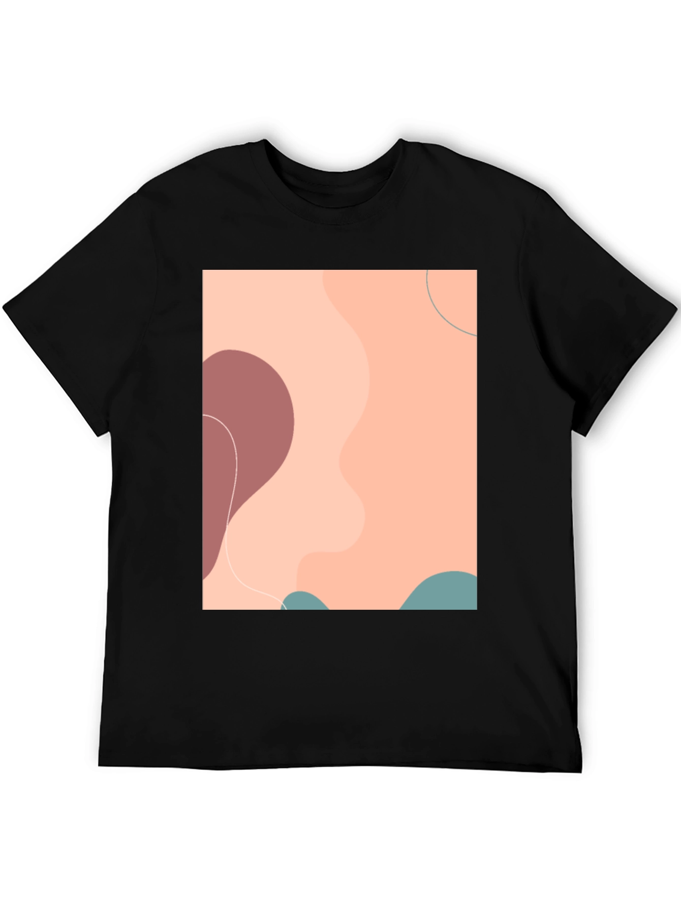 Abstract Graphic Print Mens Black T-Shirt