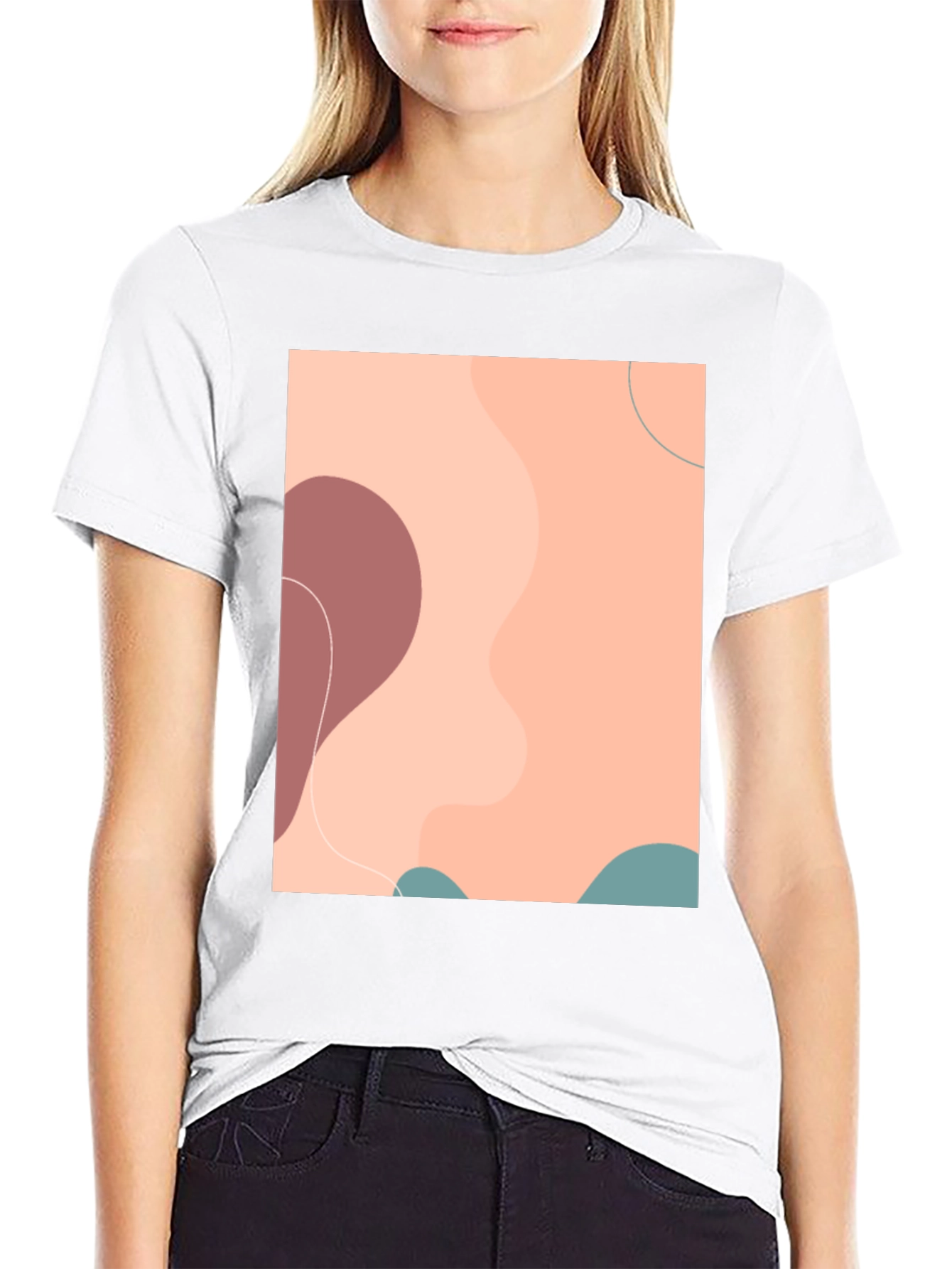 Abstract Graphic Print Mens Black T-Shirt