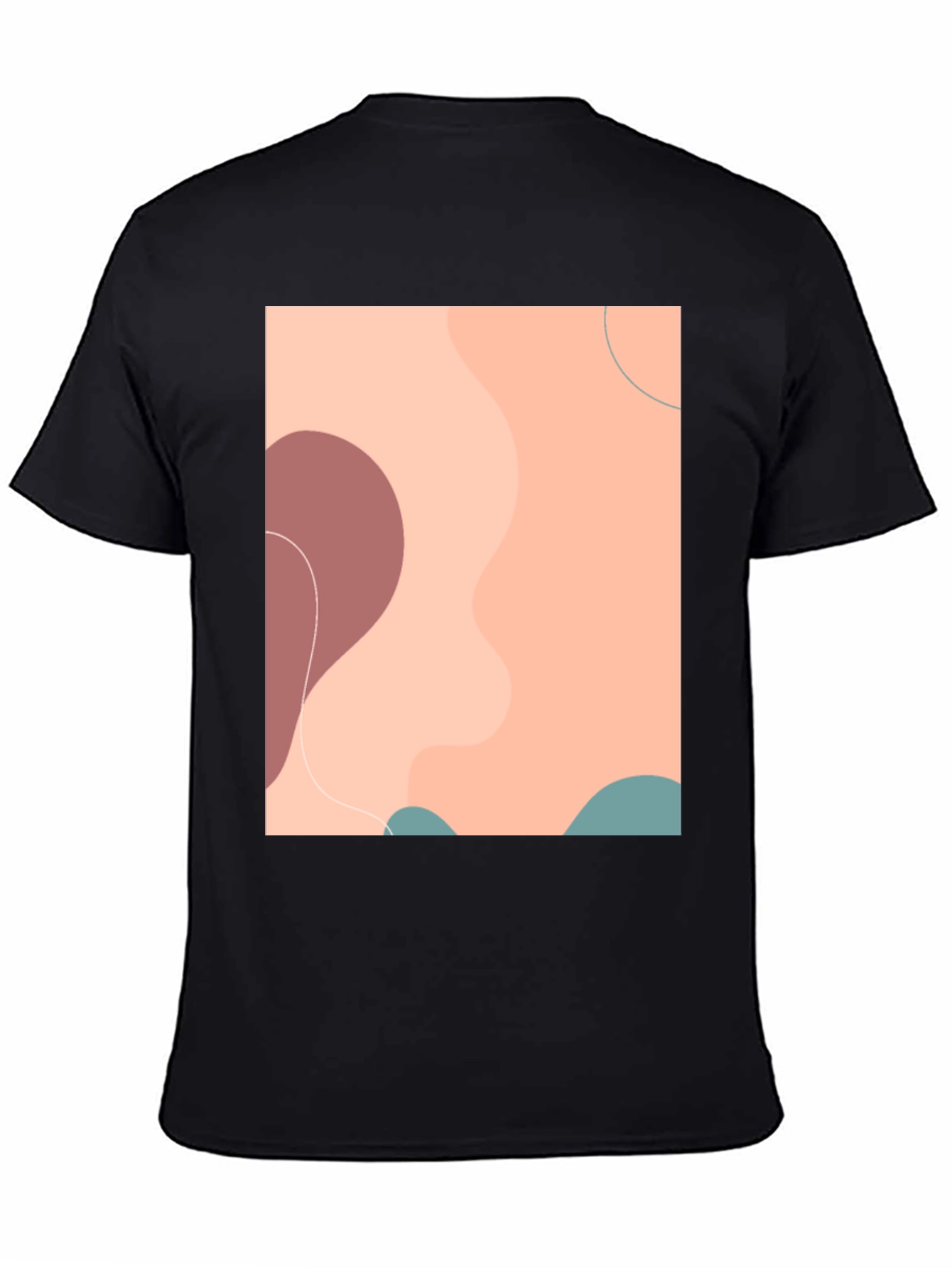 Abstract Graphic Print Mens Black T-Shirt