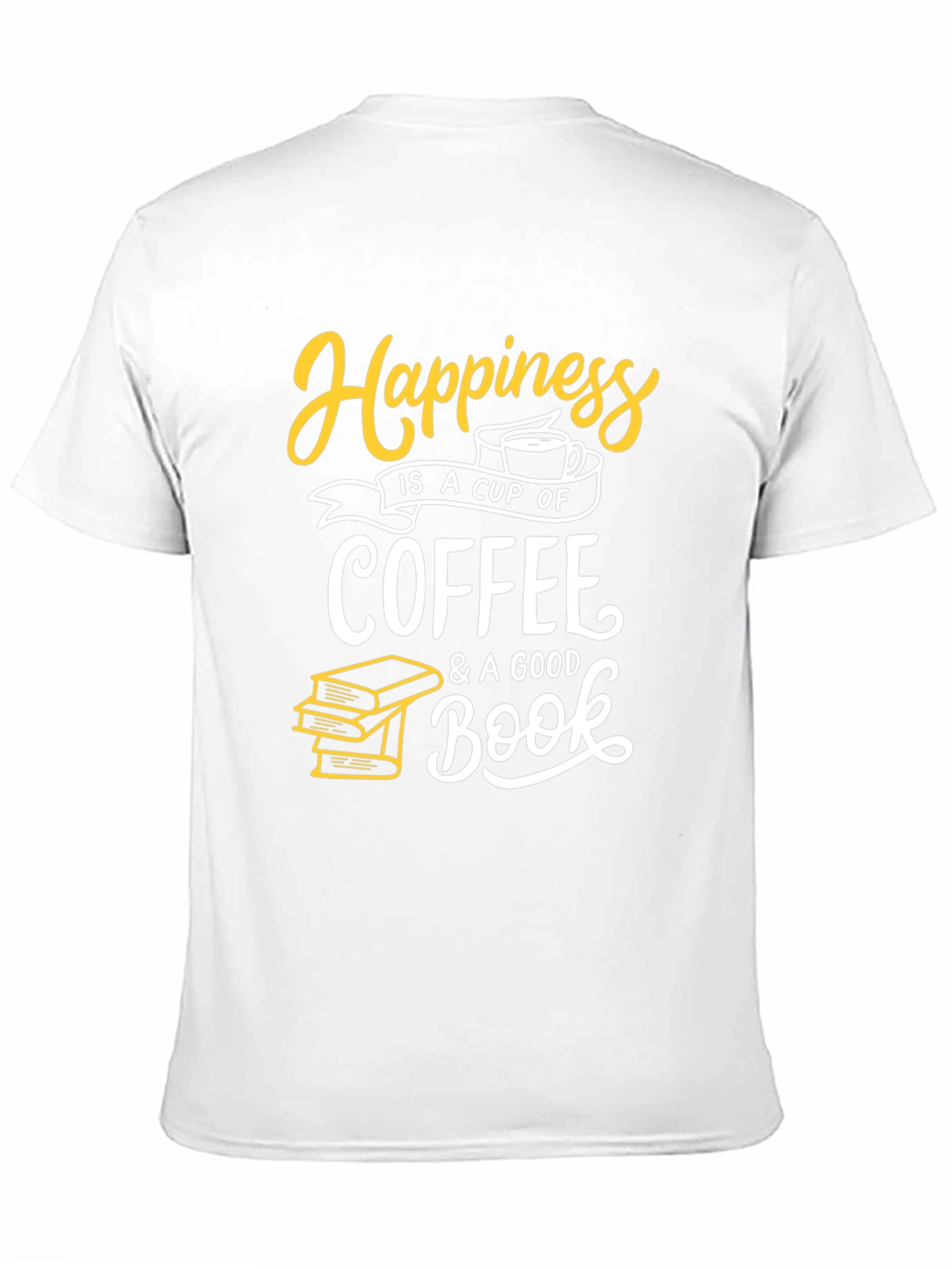 Happiness Coffee and Books Black T-Shirt