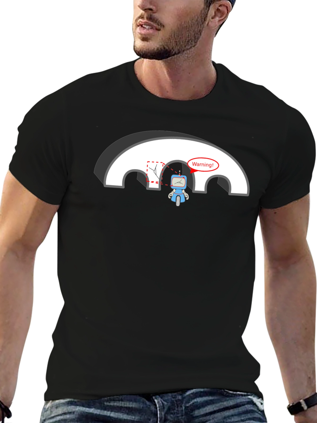 Robot Warning T-Shirt - Circuit Humor