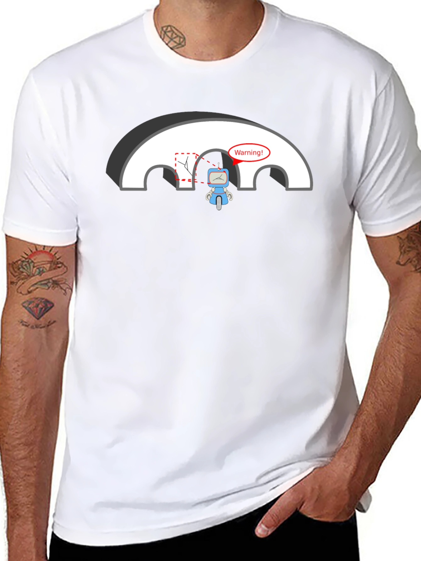 Robot Warning T-Shirt - Circuit Humor