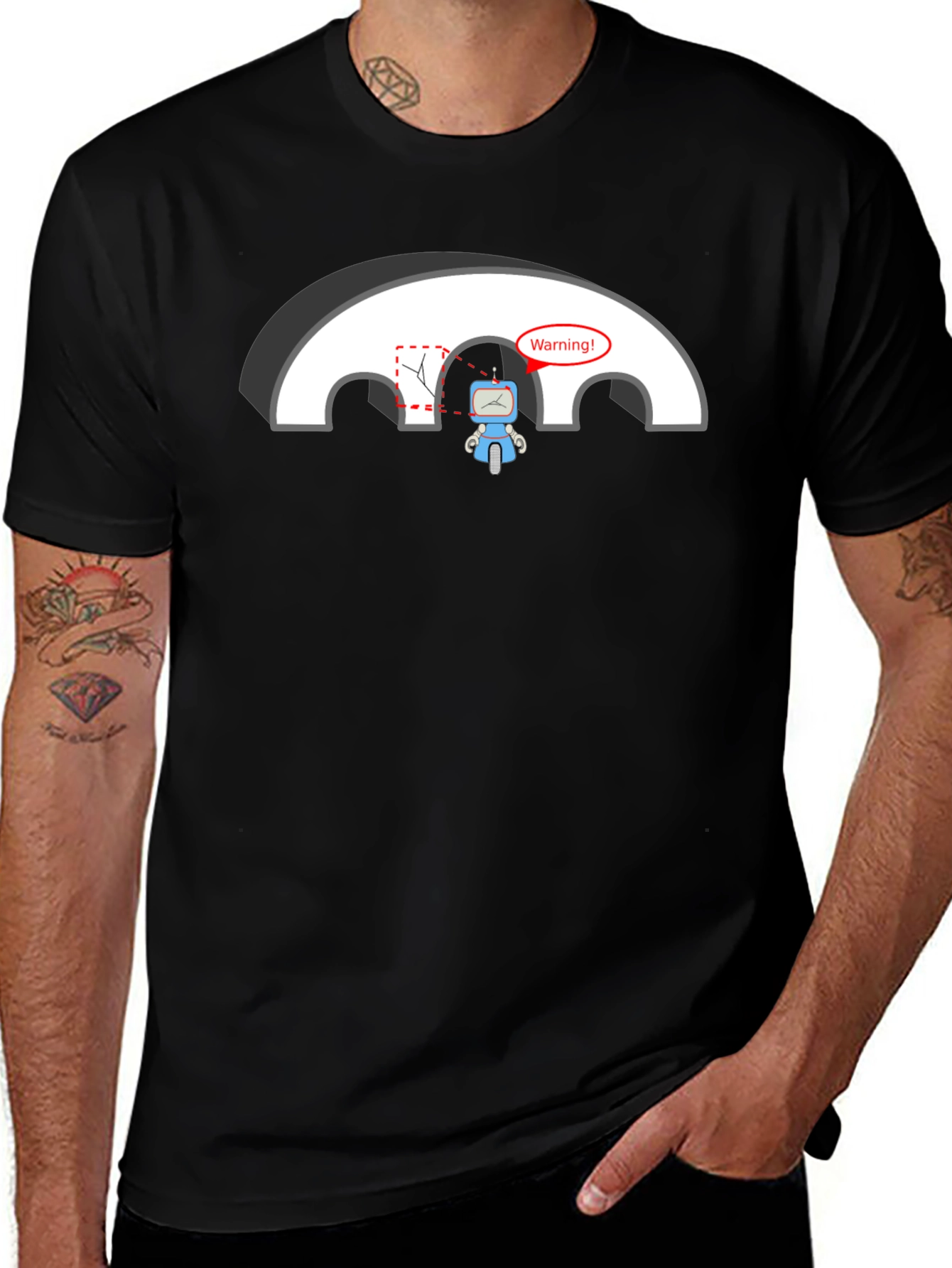 Robot Warning T-Shirt - Circuit Humor