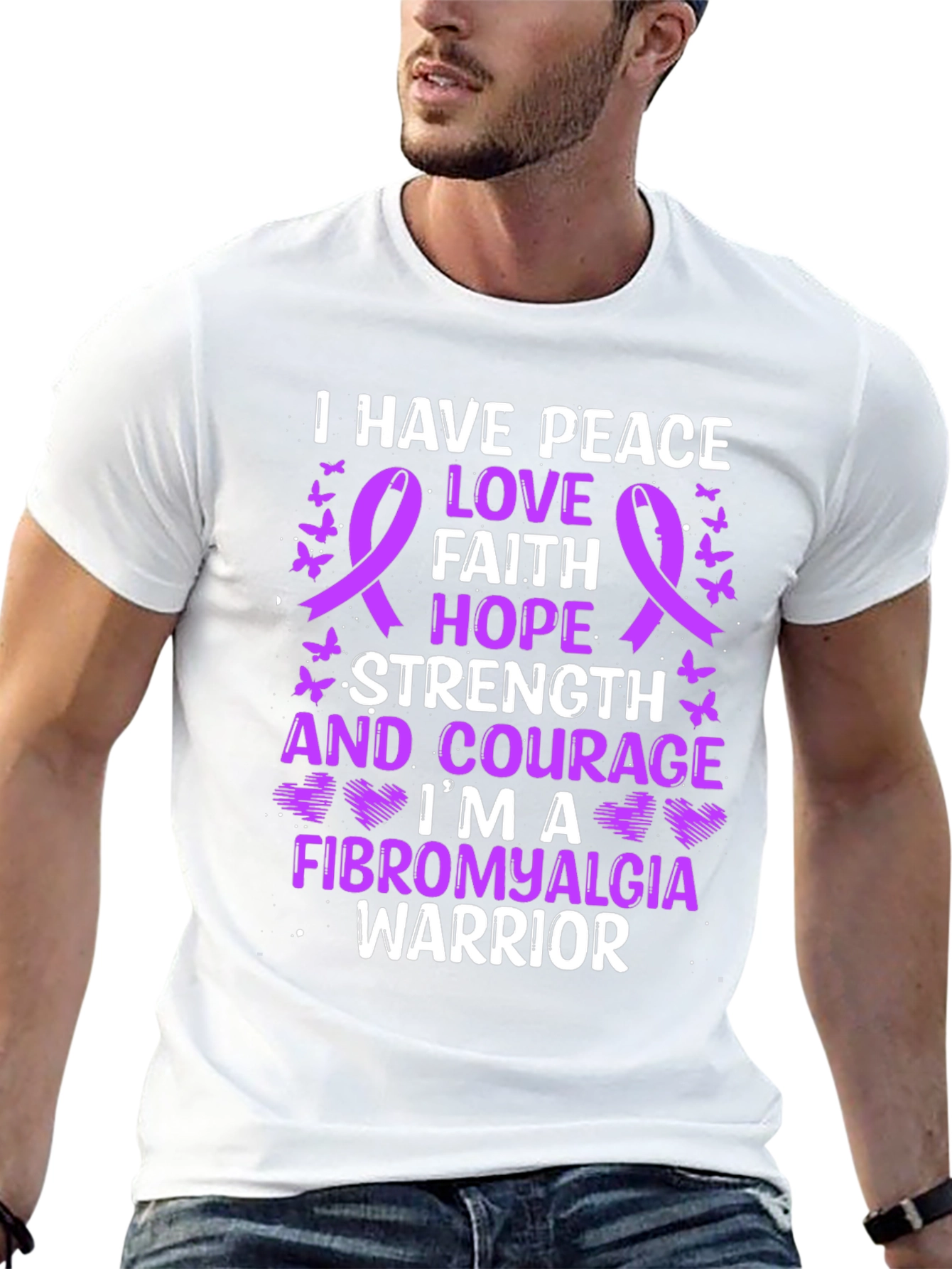 Fibromyalgia Warrior Tee - Peace Love Hope