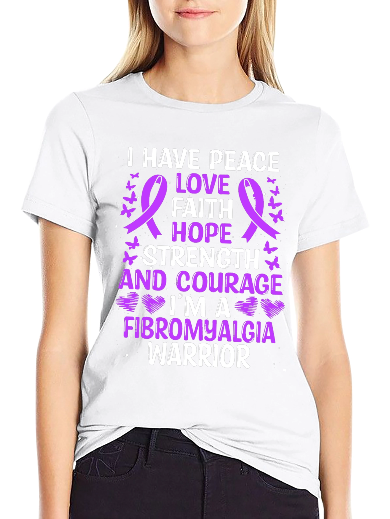 Fibromyalgia Warrior Tee - Peace Love Hope