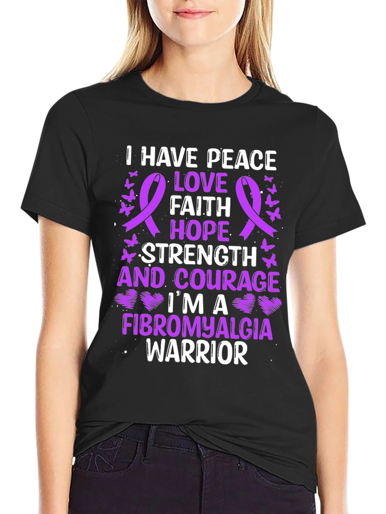 Fibromyalgia Warrior Tee - Peace Love Hope