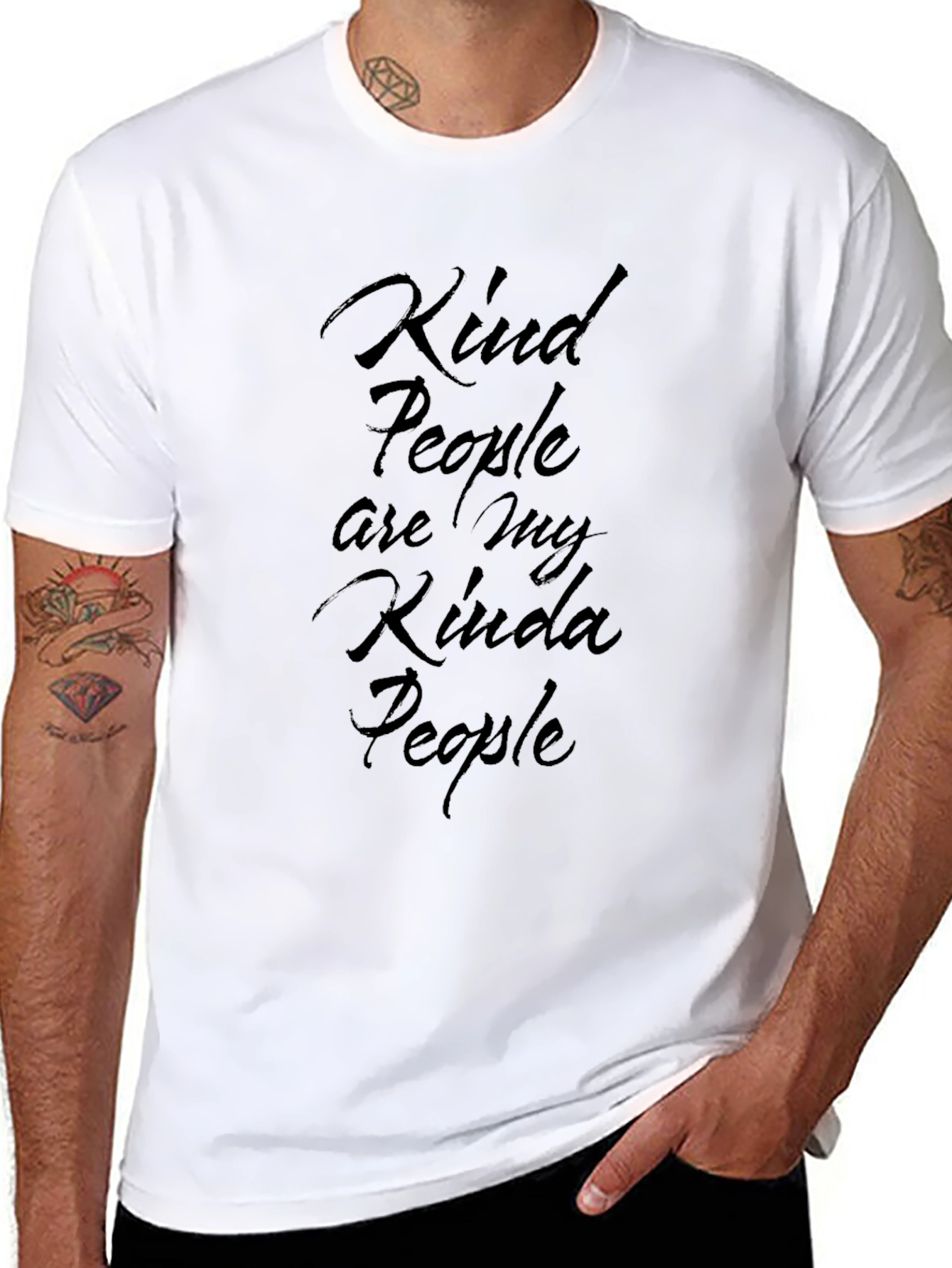 Kind People Graphic Tee - Black Cotton T-Shirt